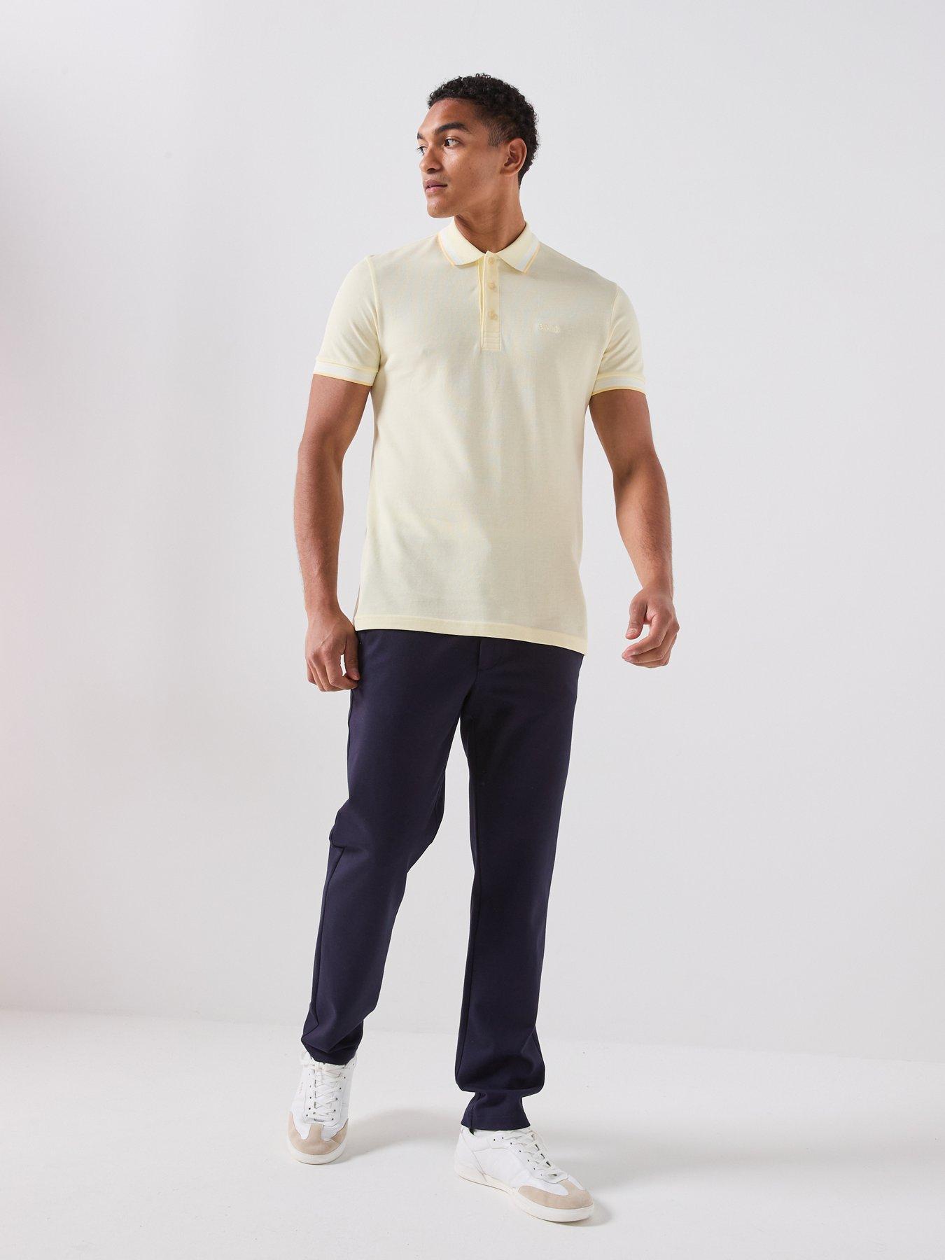 Image 3 of 6 of BOSS Paddy Regular Fit Tipping Polo Shirt - Yellow