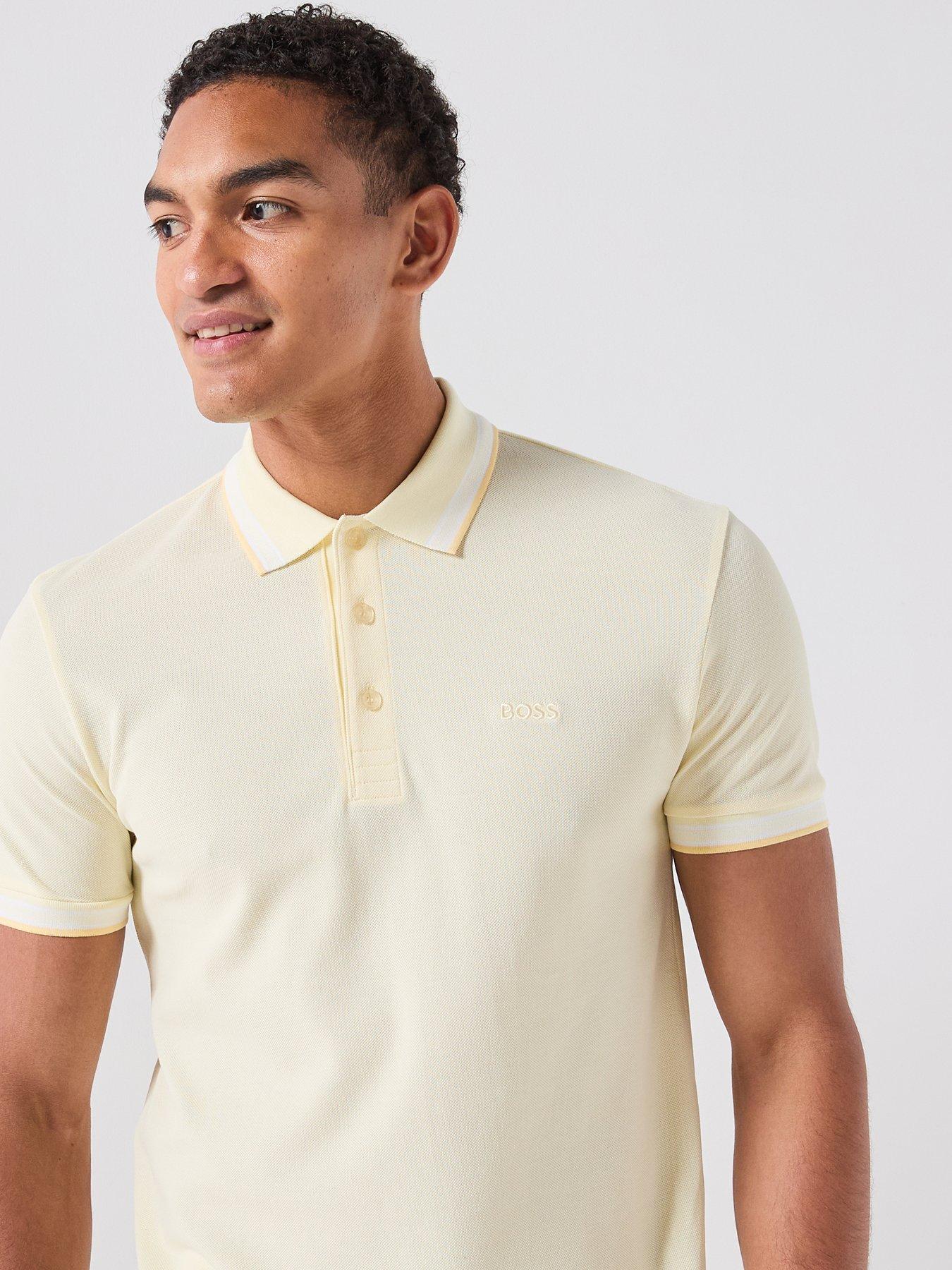 Image 5 of 6 of BOSS Paddy Regular Fit Tipping Polo Shirt - Yellow