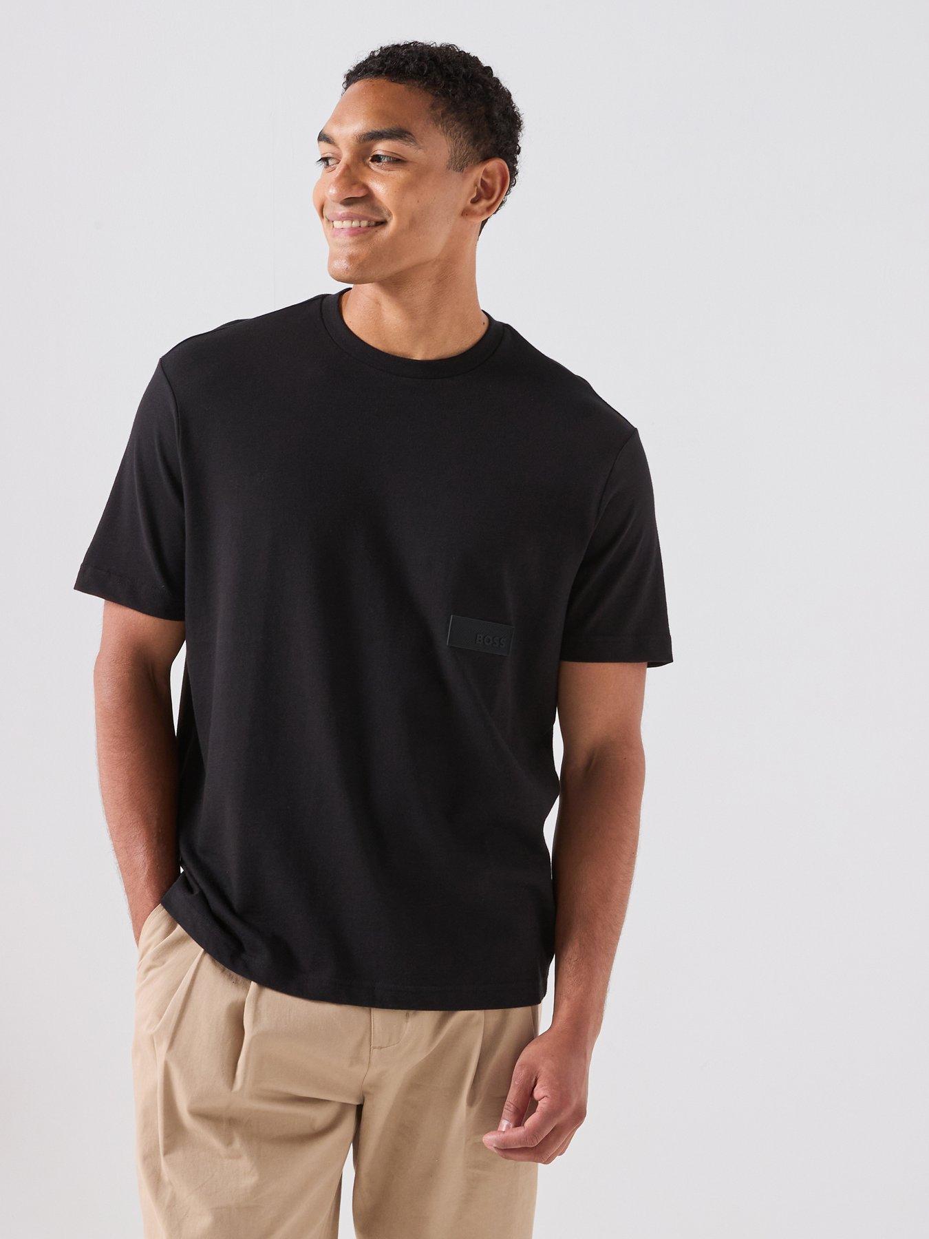 BOSS Ts_Structure Rubber Patch Logo T-Shirt - Black