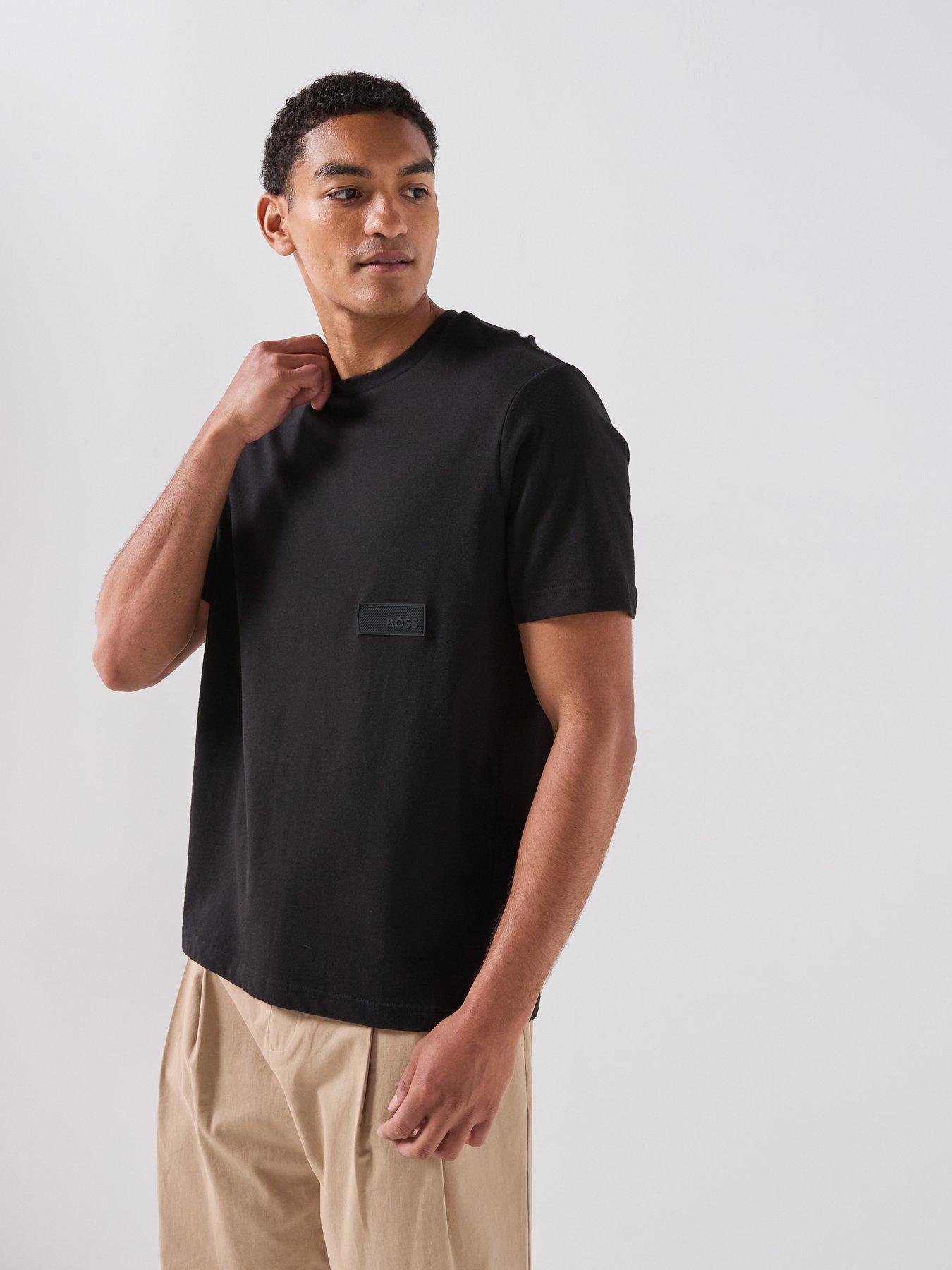 Image 5 of 5 of BOSS Ts_Structure Rubber Patch Logo T-Shirt - Black