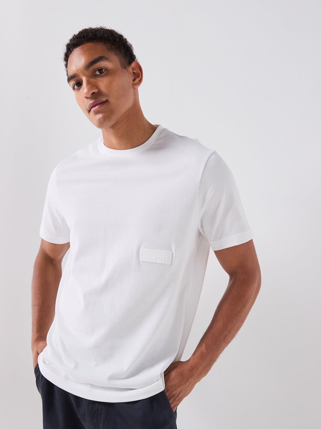 BOSS Ts_Structure Rubber Patch Logo T-Shirt - White