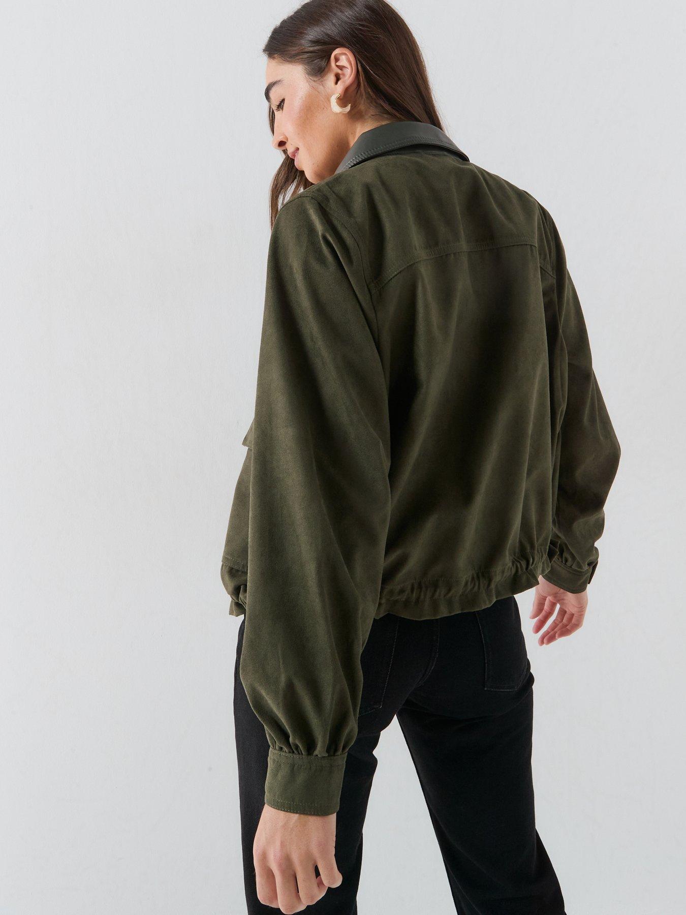 Image 2 of 6 of Vero Moda Women's Button Front Utility Short Jacket - Green