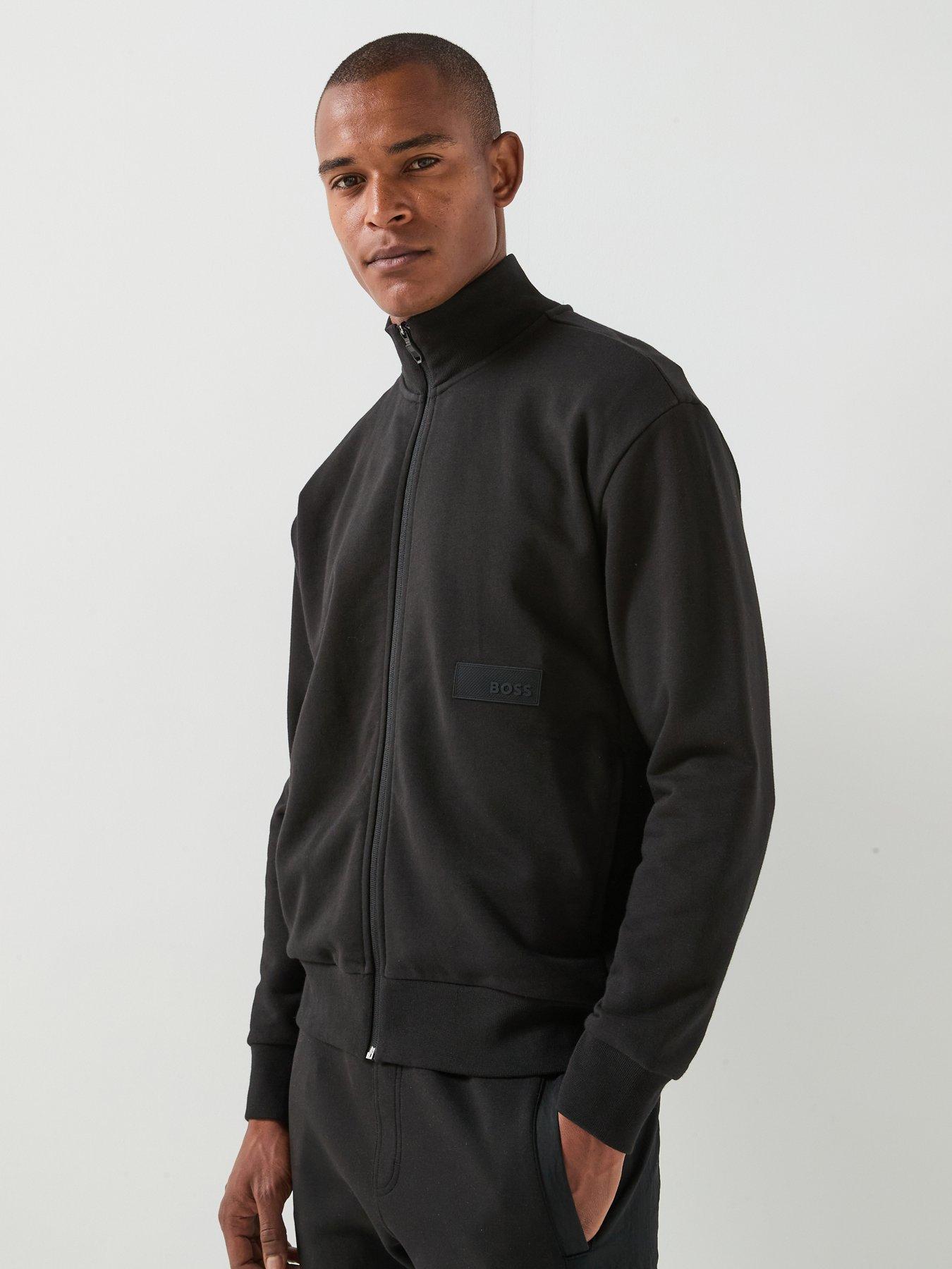 BOSS Relaxed-fit sweatshirt in premium French Terry - Black