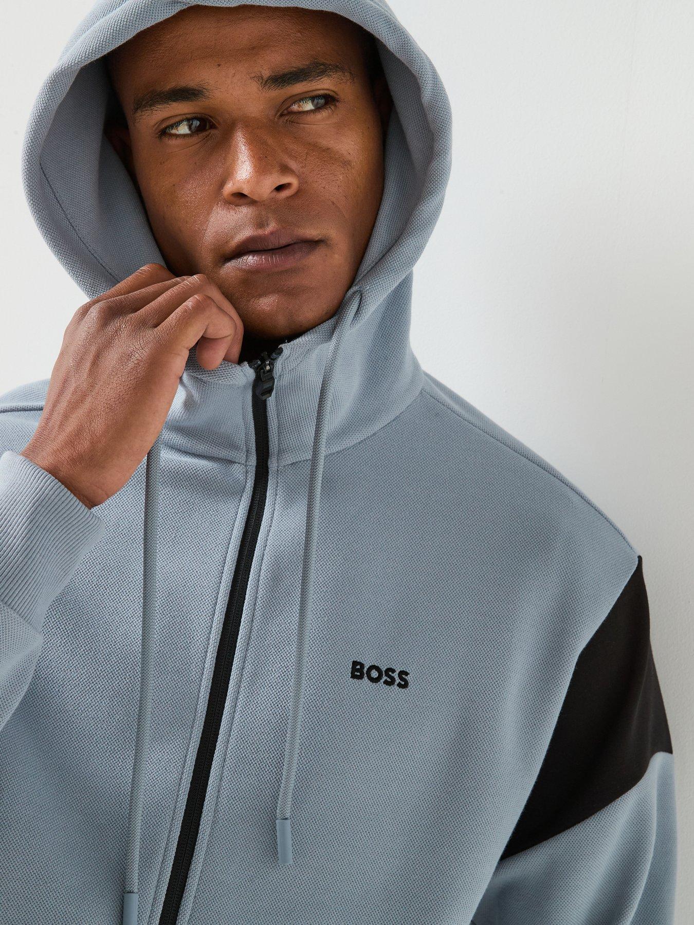 Image 4 of 6 of BOSS Tracksuit Full Zip Hooded Set - Grey