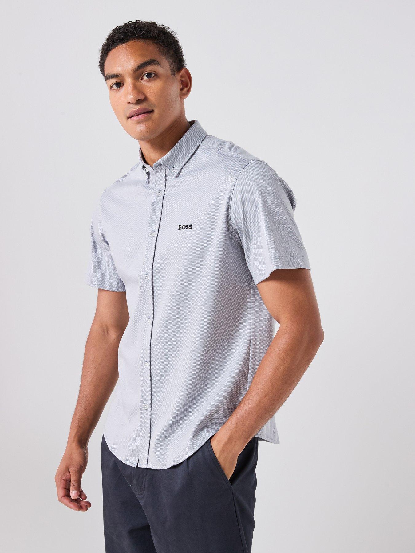 BOSS St_Motion S Relaxed Fit Shirts - Grey