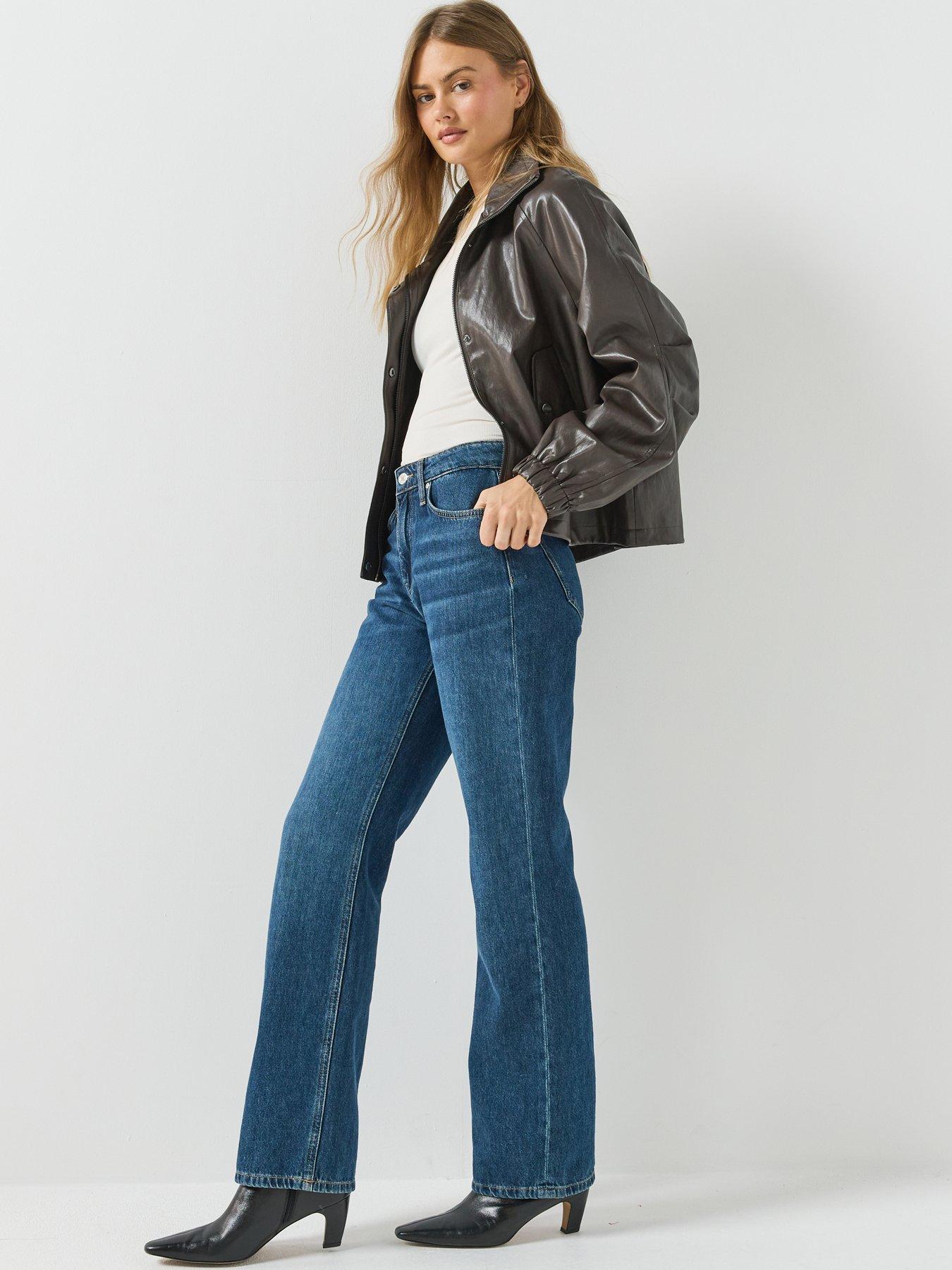 Image 6 of 6 of Only Faux Leather Funnel Neck Bomber Jacket