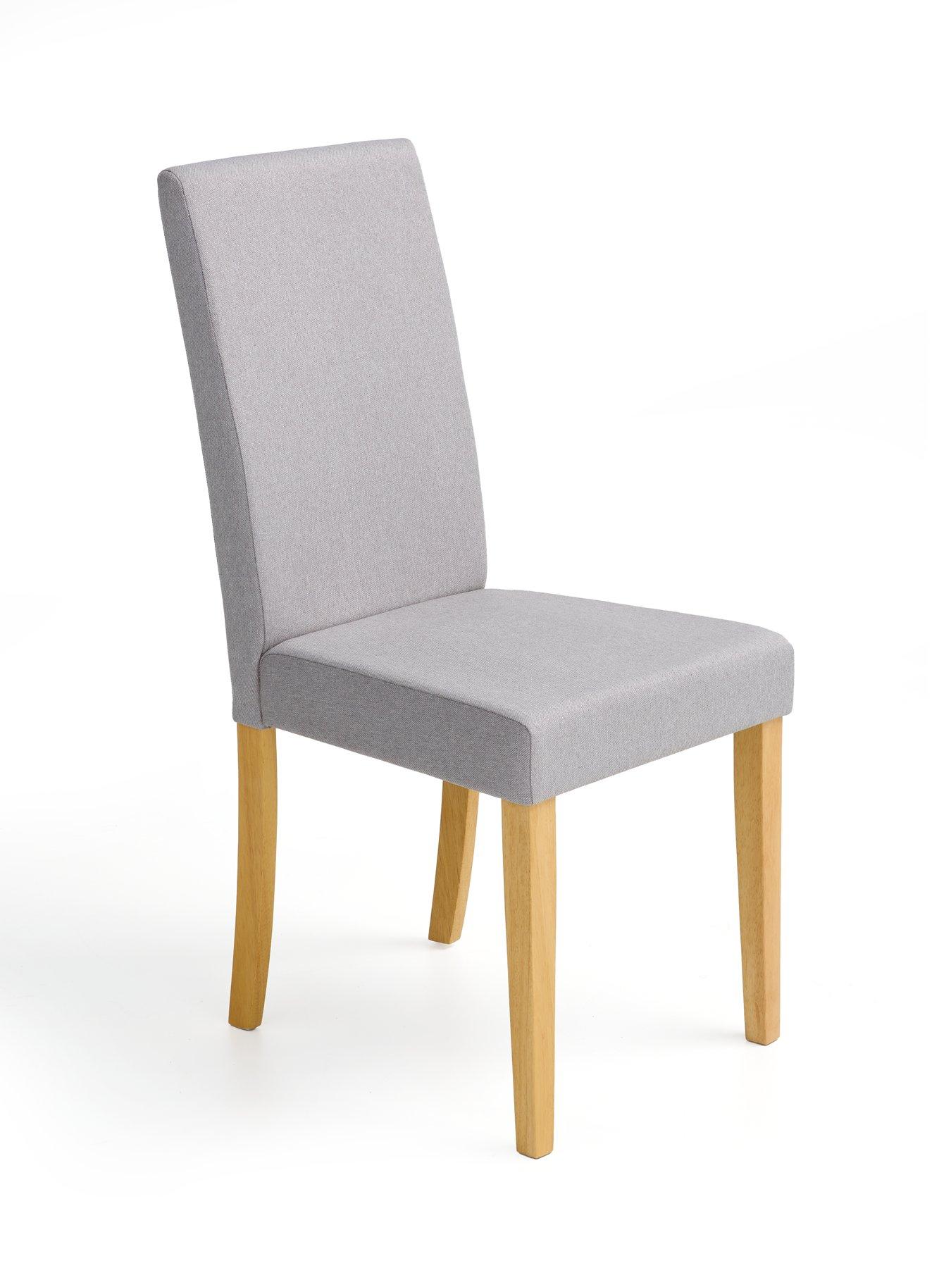 Image 5 of 6 of The Very Collection Primo Oak 120cm &amp; 4 Grey Fabric Chairs