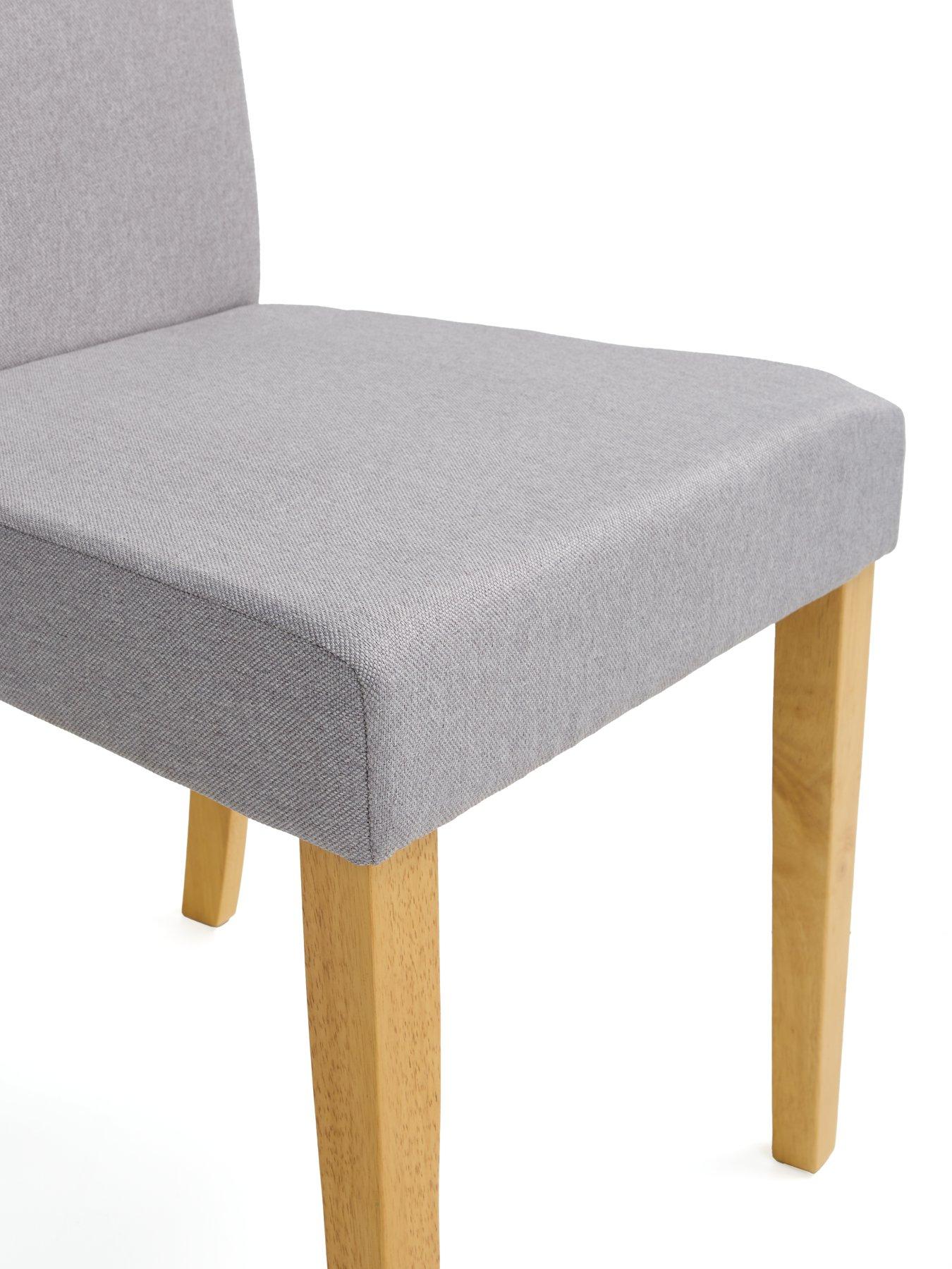 Image 6 of 6 of The Very Collection Primo Oak 120cm &amp; 4 Grey Fabric Chairs