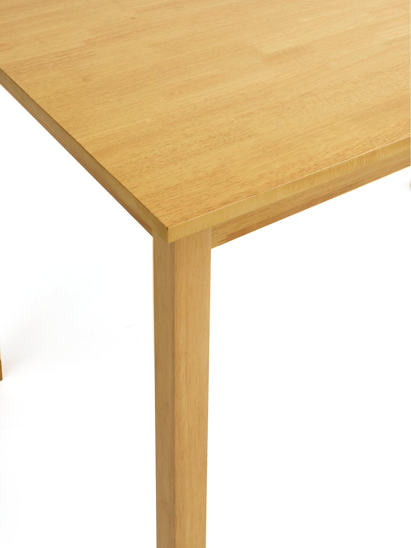 Image 4 of 6 of The Very Collection Primo Oak 120cm &amp; 4 Faux Leather Black Chairs