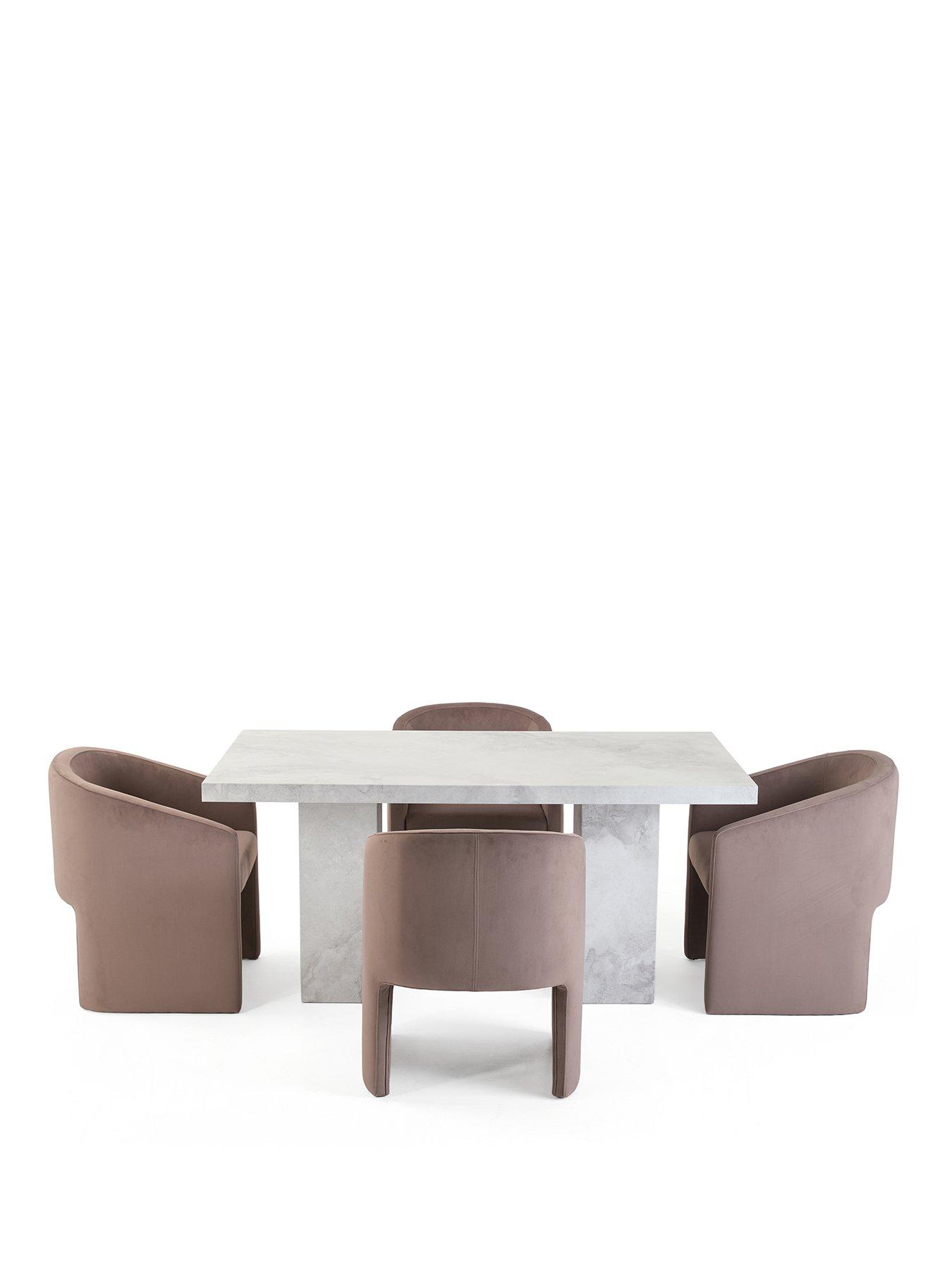 Image 2 of 7 of The Very Collection Vienna 160cm Rectangular Dining Table With 4 Mira Dining Chairs