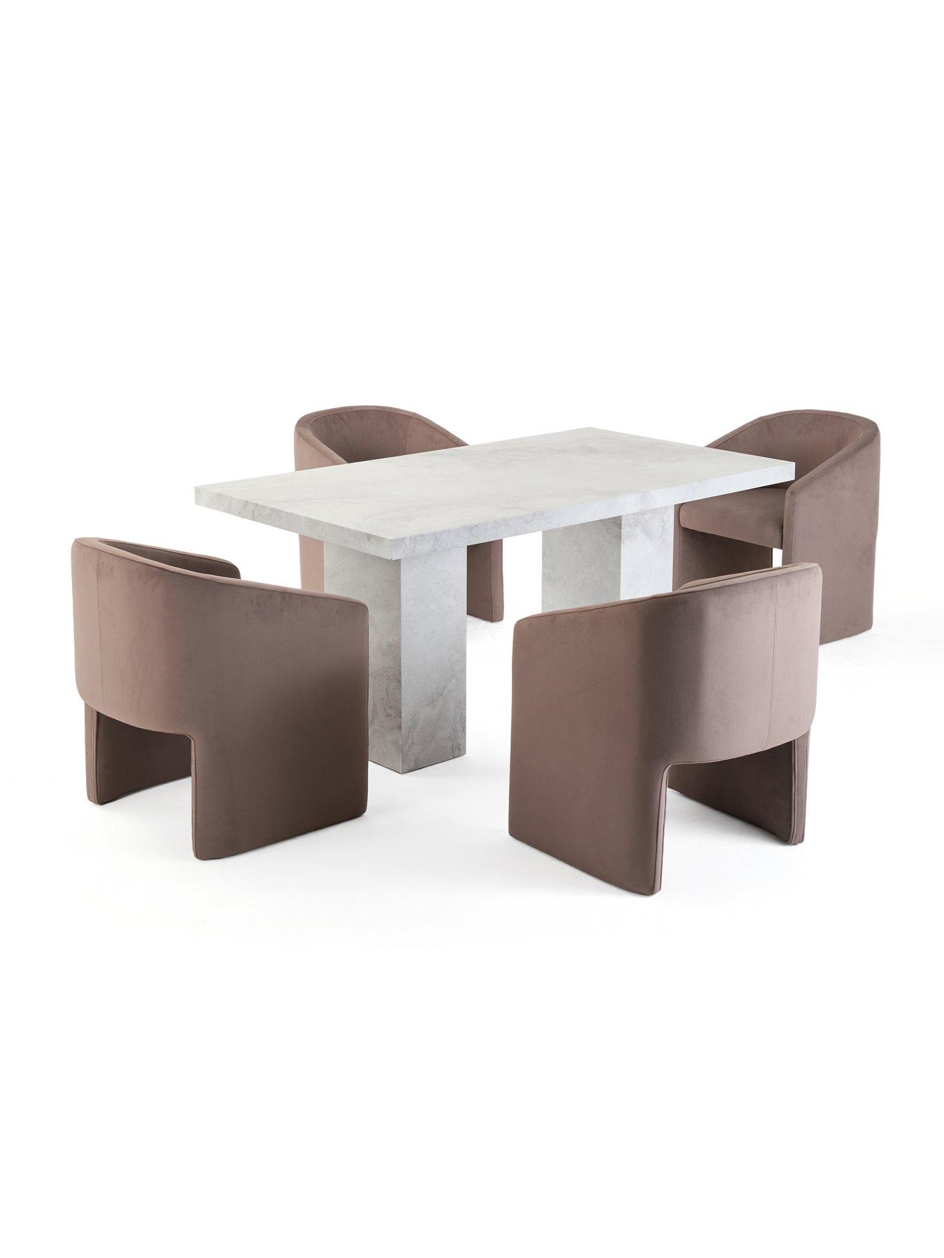 Image 3 of 7 of The Very Collection Vienna 160cm Rectangular Dining Table With 4 Mira Dining Chairs