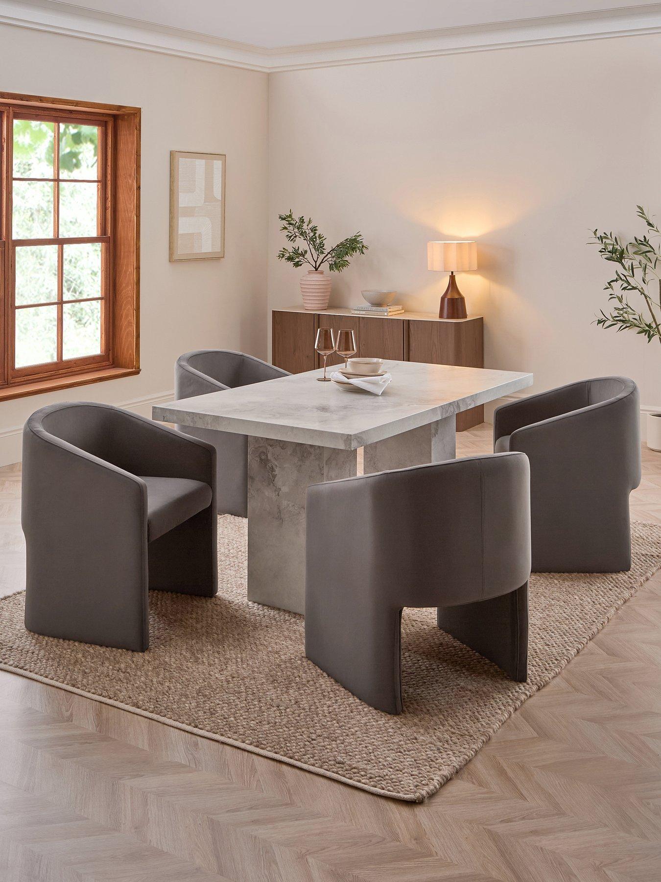 Image 1 of 7 of The Very Collection Vienna 160cm Rectangular Dining Table With 4 Mira Dining Chairs - FSC&reg; Certified