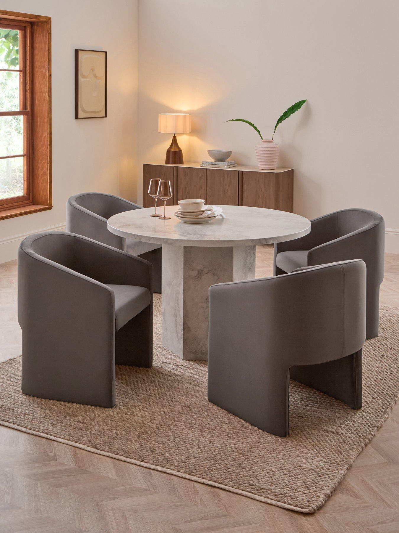 Image 1 of 7 of The Very Collection Vienna 120cm Hex Dining Table With 4 Mira Dining Chairs - FSC&reg; Certified