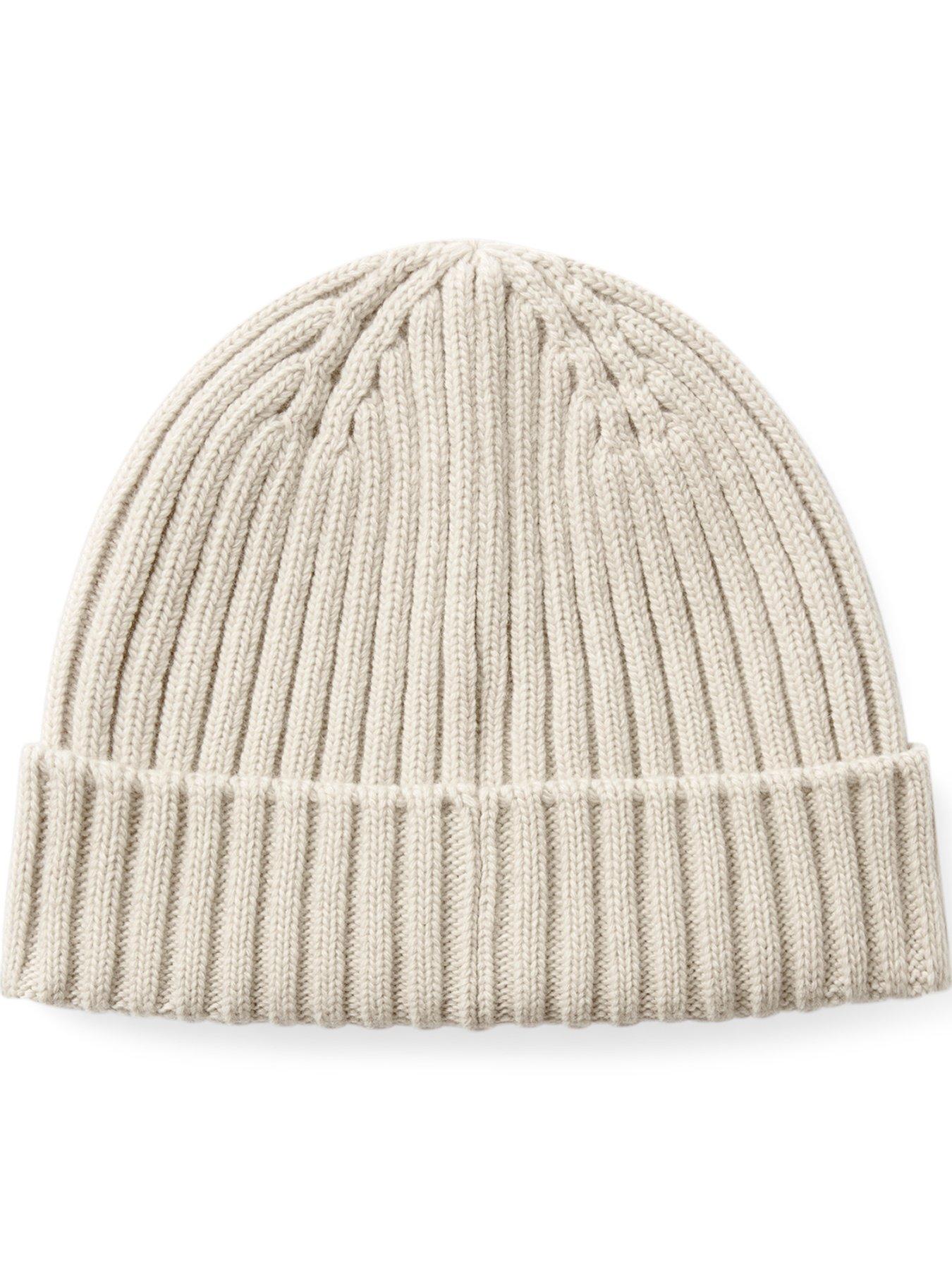 Image 2 of 3 of Belstaff Belstaff Watch Logo Patch Ribbed Beanie Hat - Natural