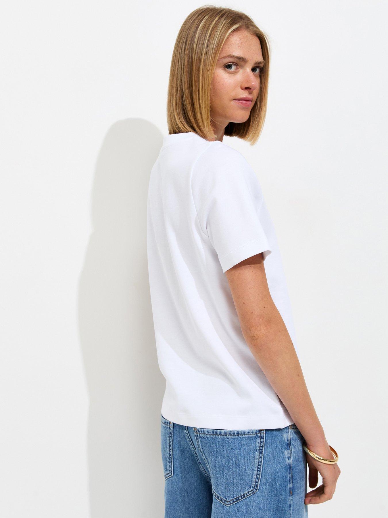 Image 2 of 6 of New Look Premium Heavyweight Cotton T-Shirt - White