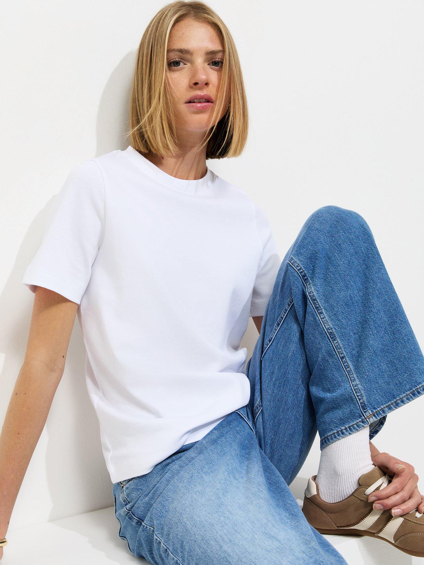 Image 4 of 6 of New Look Premium Heavyweight Cotton T-Shirt - White