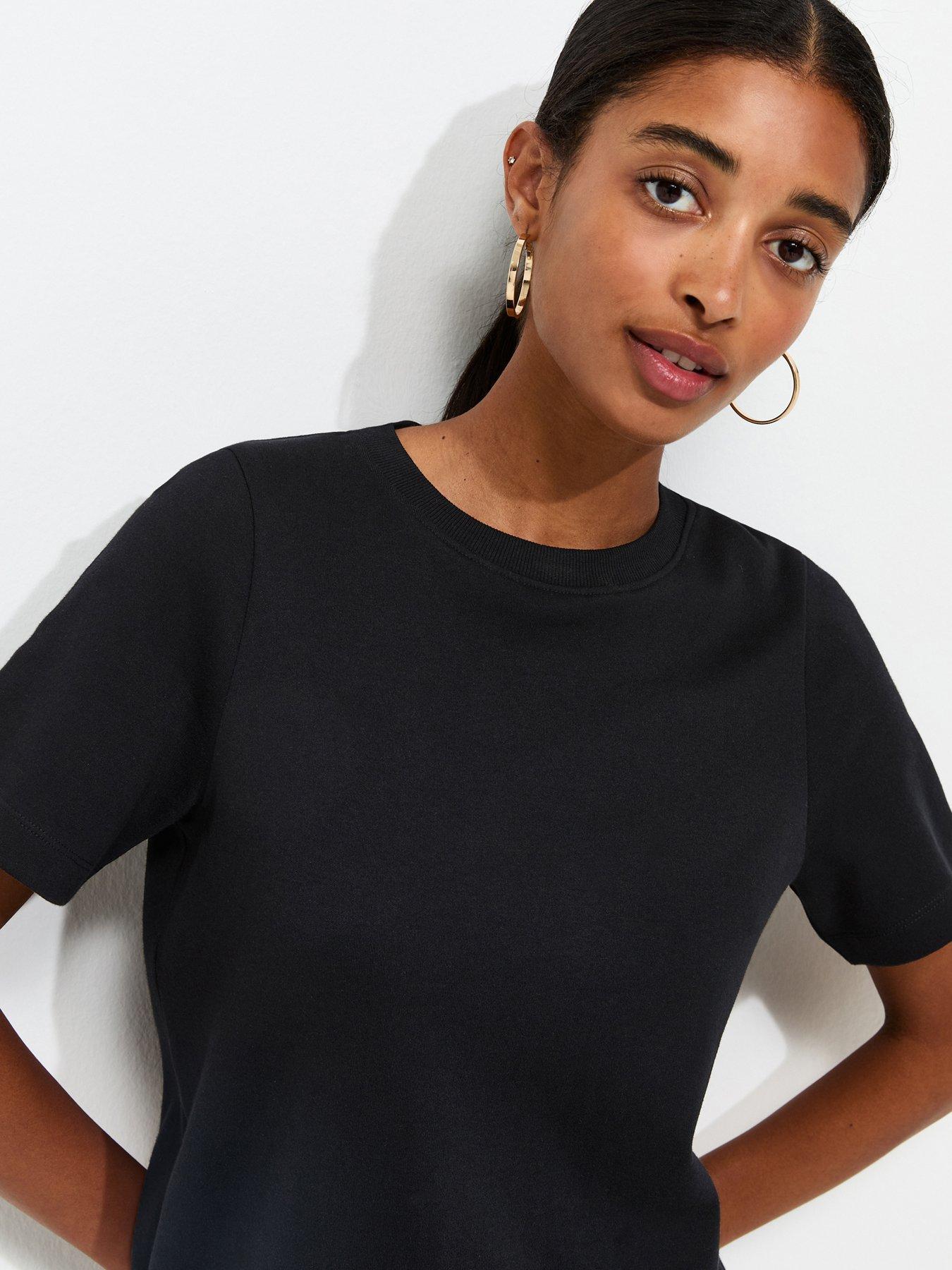 Image 1 of 5 of New Look Premium Black Heavyweight Cotton T-shirt