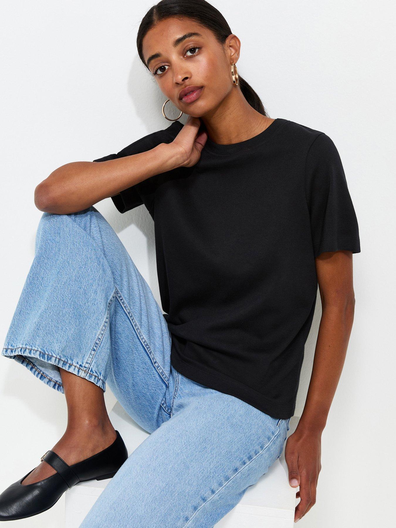 Image 4 of 5 of New Look Premium Black Heavyweight Cotton T-shirt