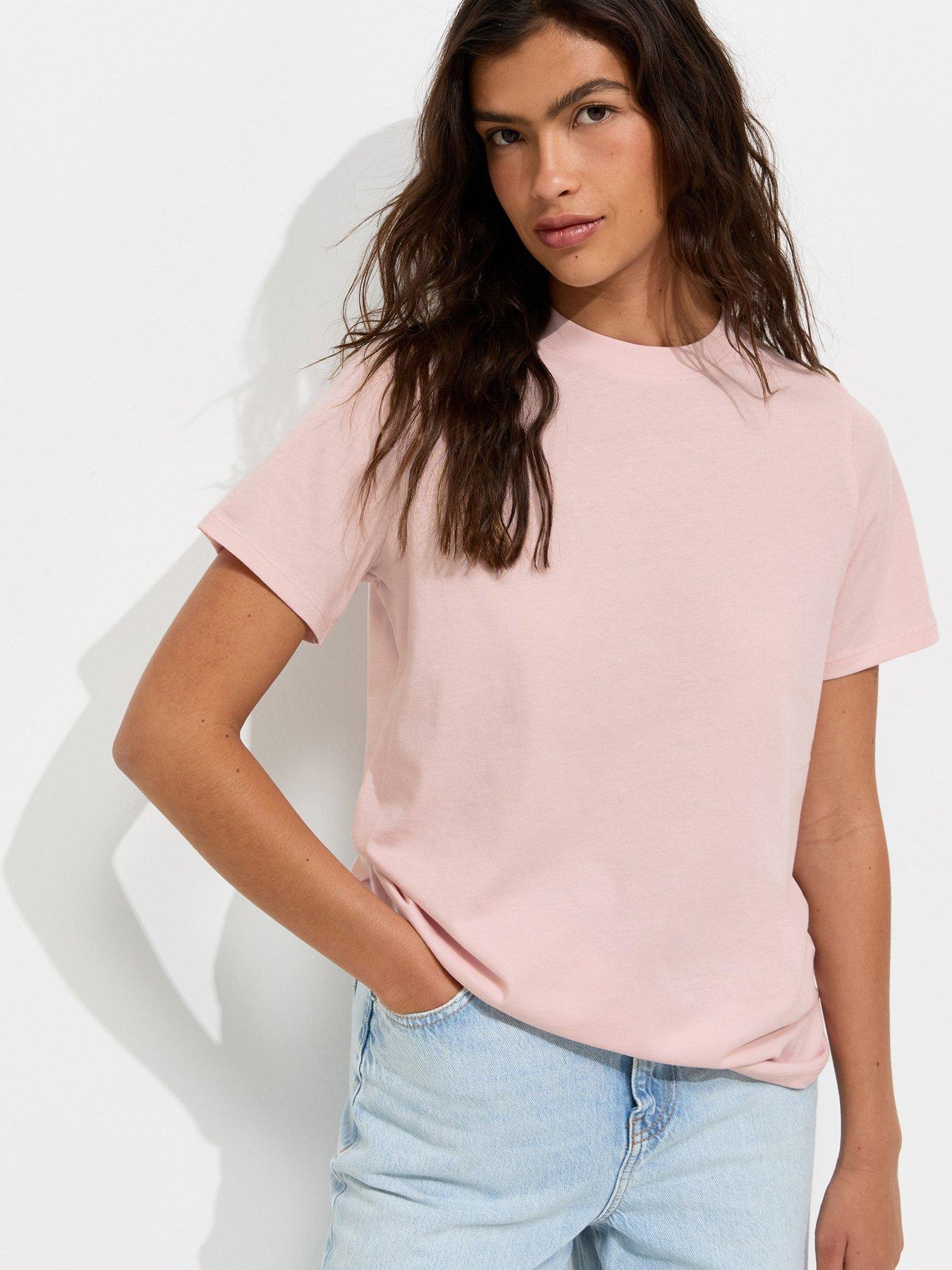 New Look Premium Cotton Boxy Fit T-Shirt - Pink