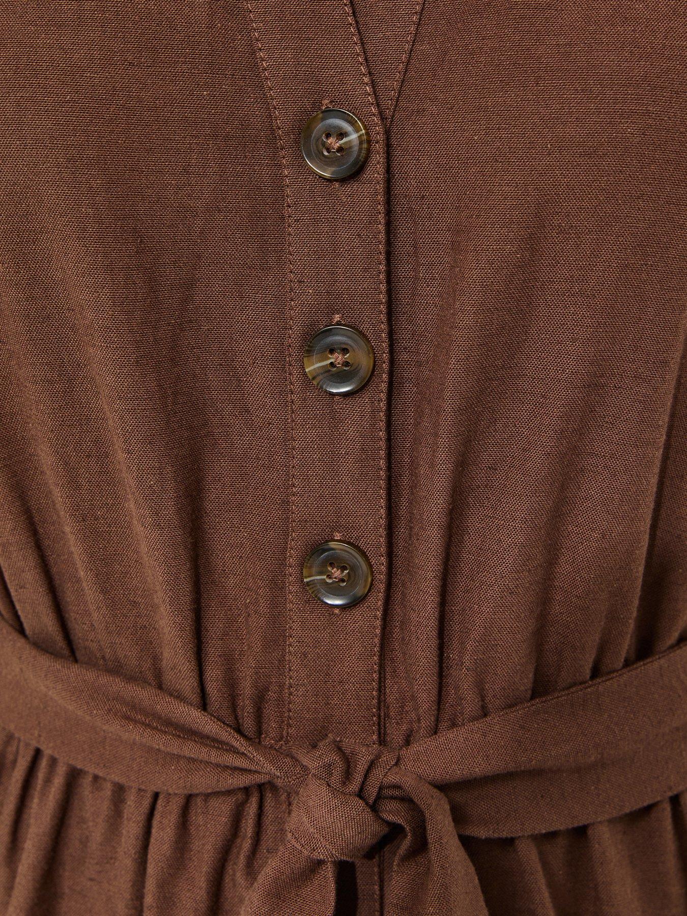 Image 5 of 5 of New Look Balloon Leg Utility Jumpsuit - Brown