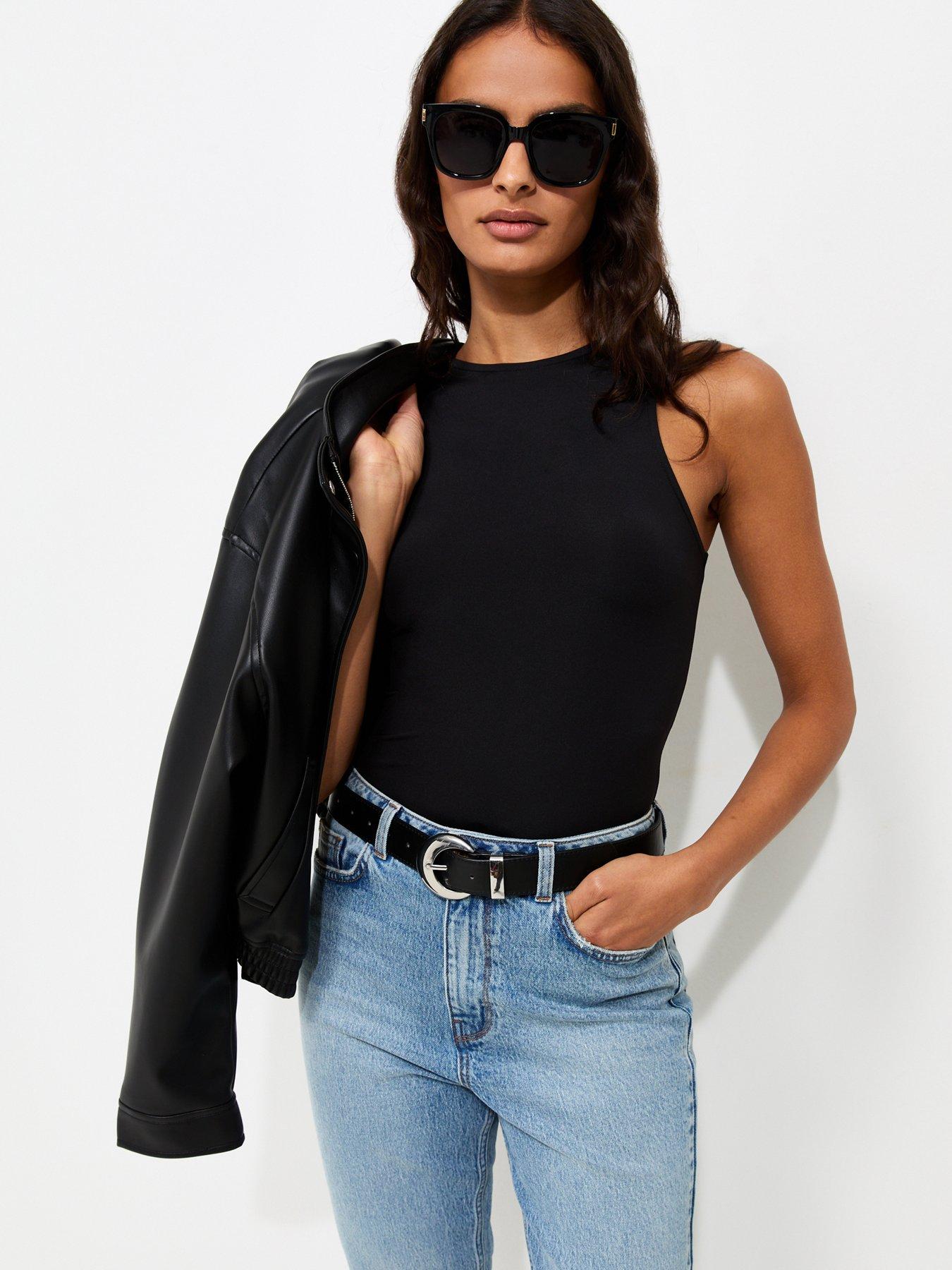 New Look Black Jersey Racer Bodysuit