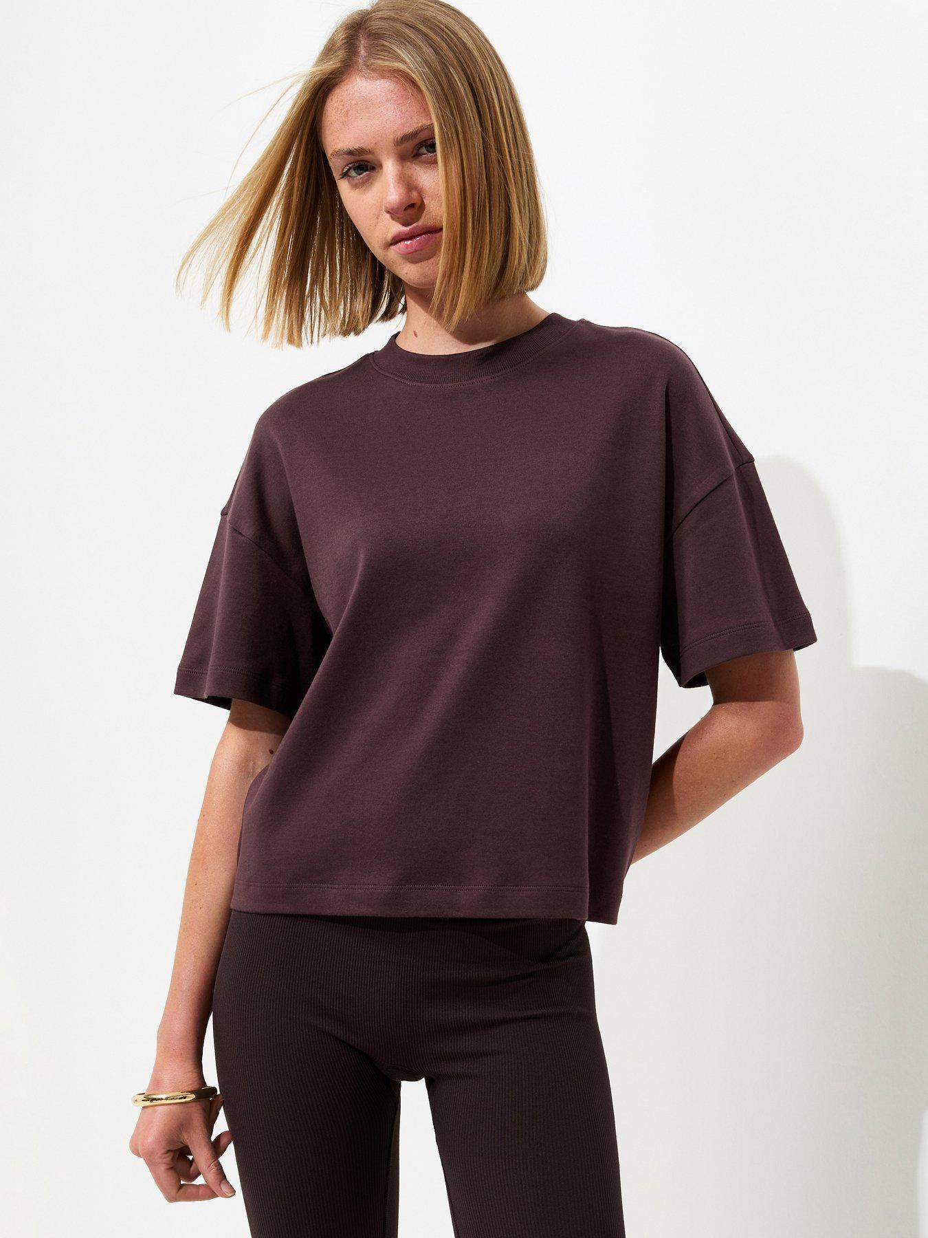 New Look Premium Heavyweight Cotton Boxy Fit T-Shirt - Brown
