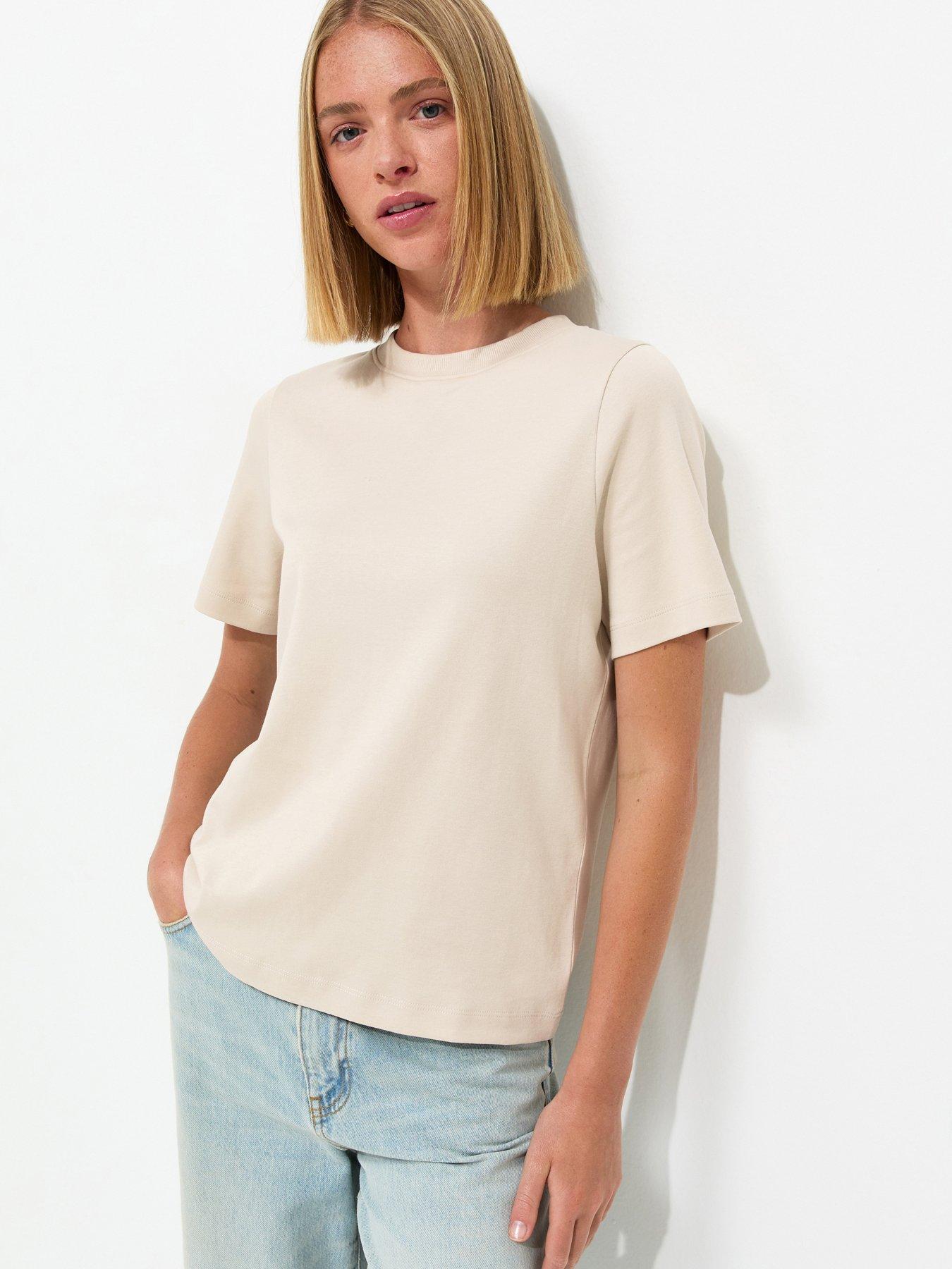 New Look Premium Stone Heavyweight Cotton T-Shirt - Beige