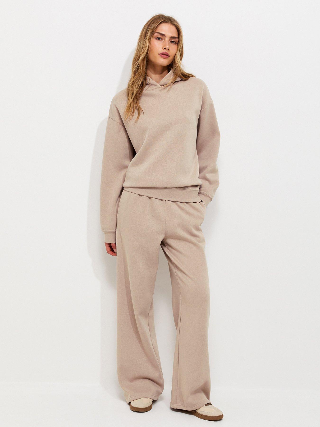 New Look Cotton Rich Wide Leg Joggers - Light Brown