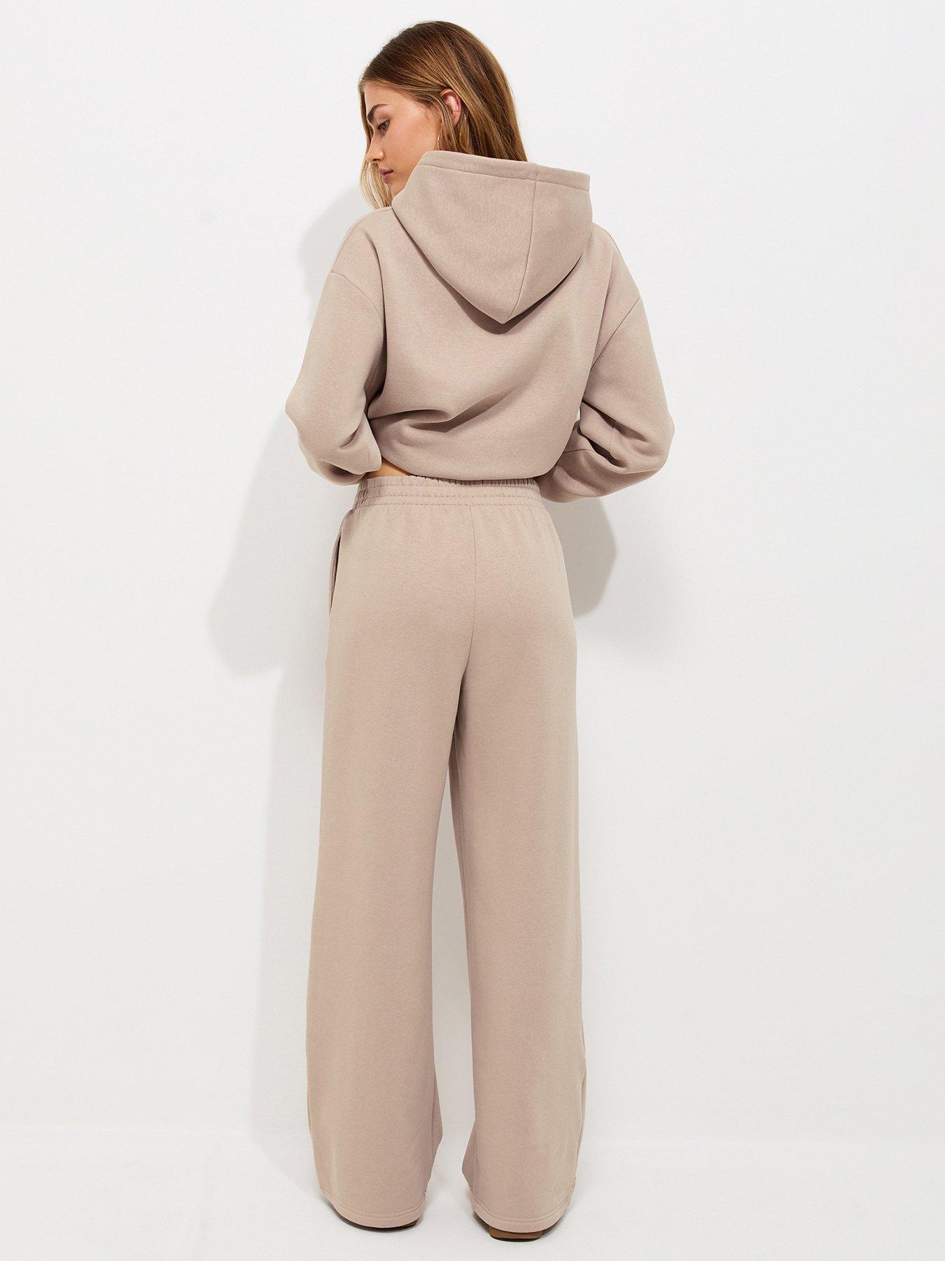 Image 2 of 5 of New Look Cotton Rich Wide Leg Co-ord Joggers - Light Brown