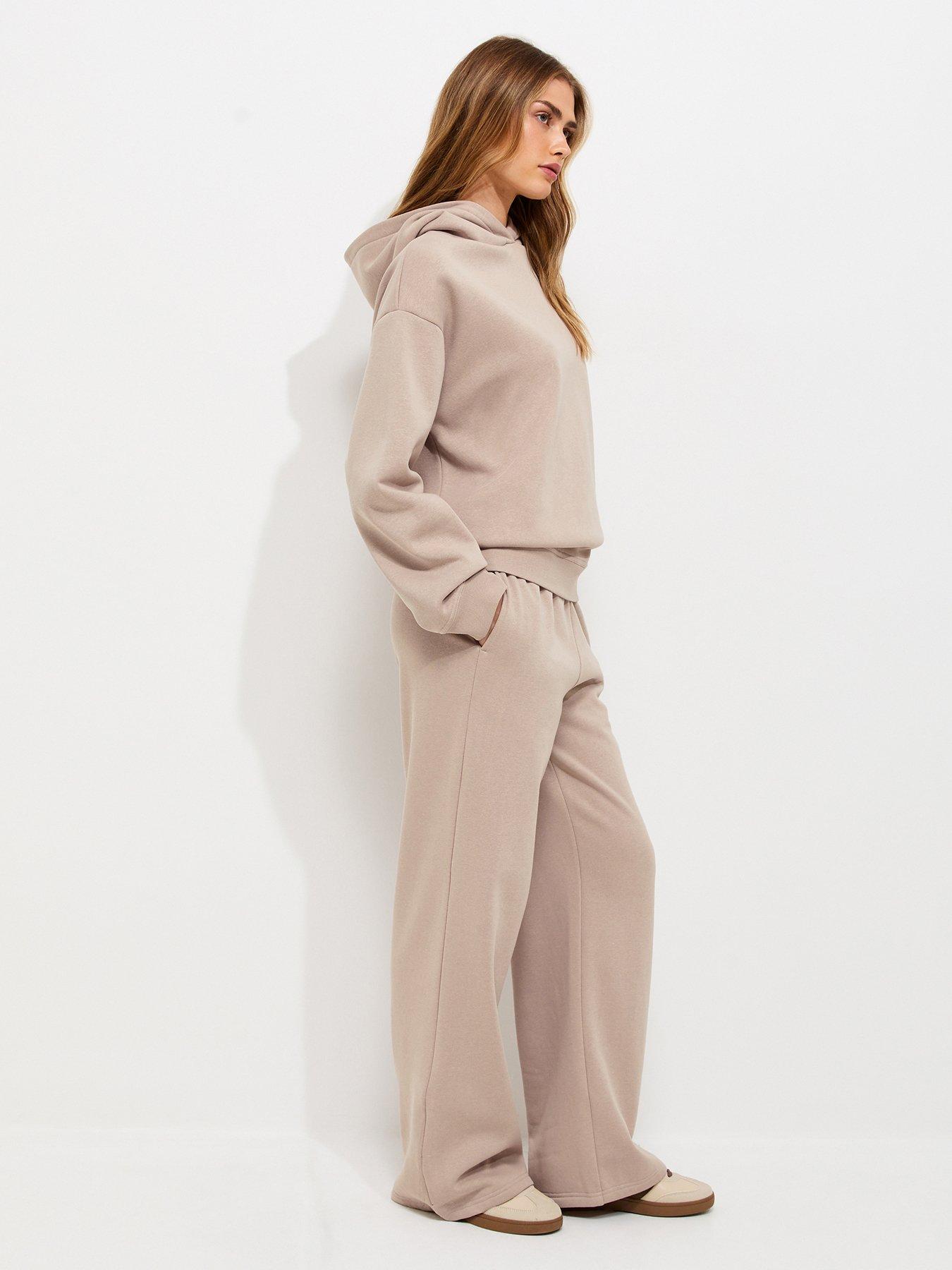 Image 3 of 5 of New Look Cotton Rich Wide Leg Co-ord Joggers - Light Brown