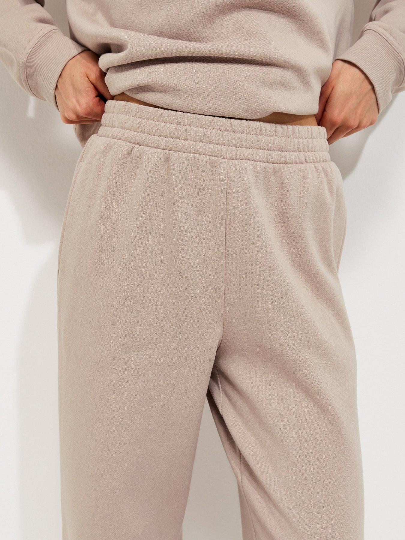Image 4 of 5 of New Look Cotton Rich Wide Leg Co-ord Joggers - Light Brown