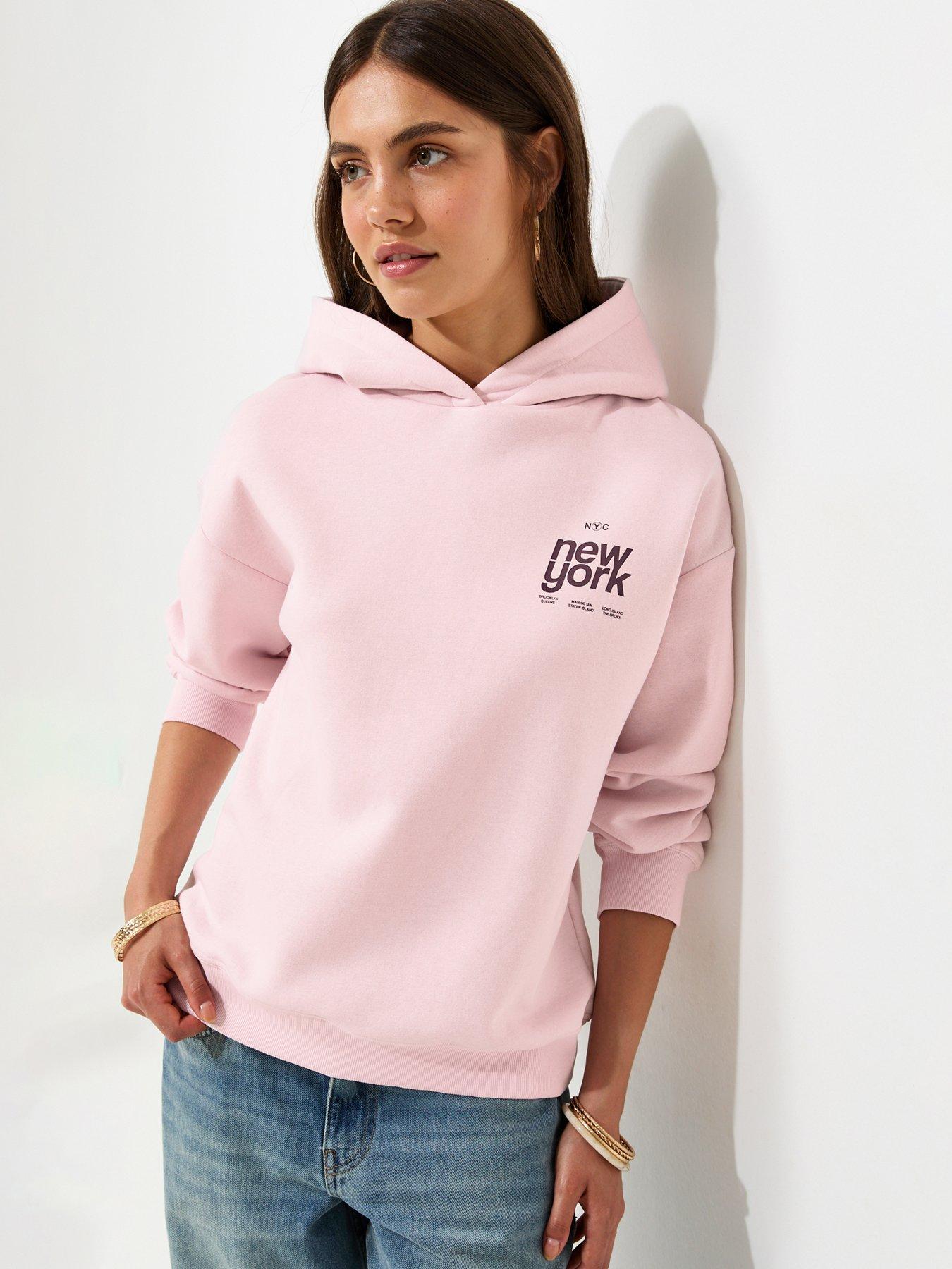 New Look Cotton Rich New York Hoodie - Pink