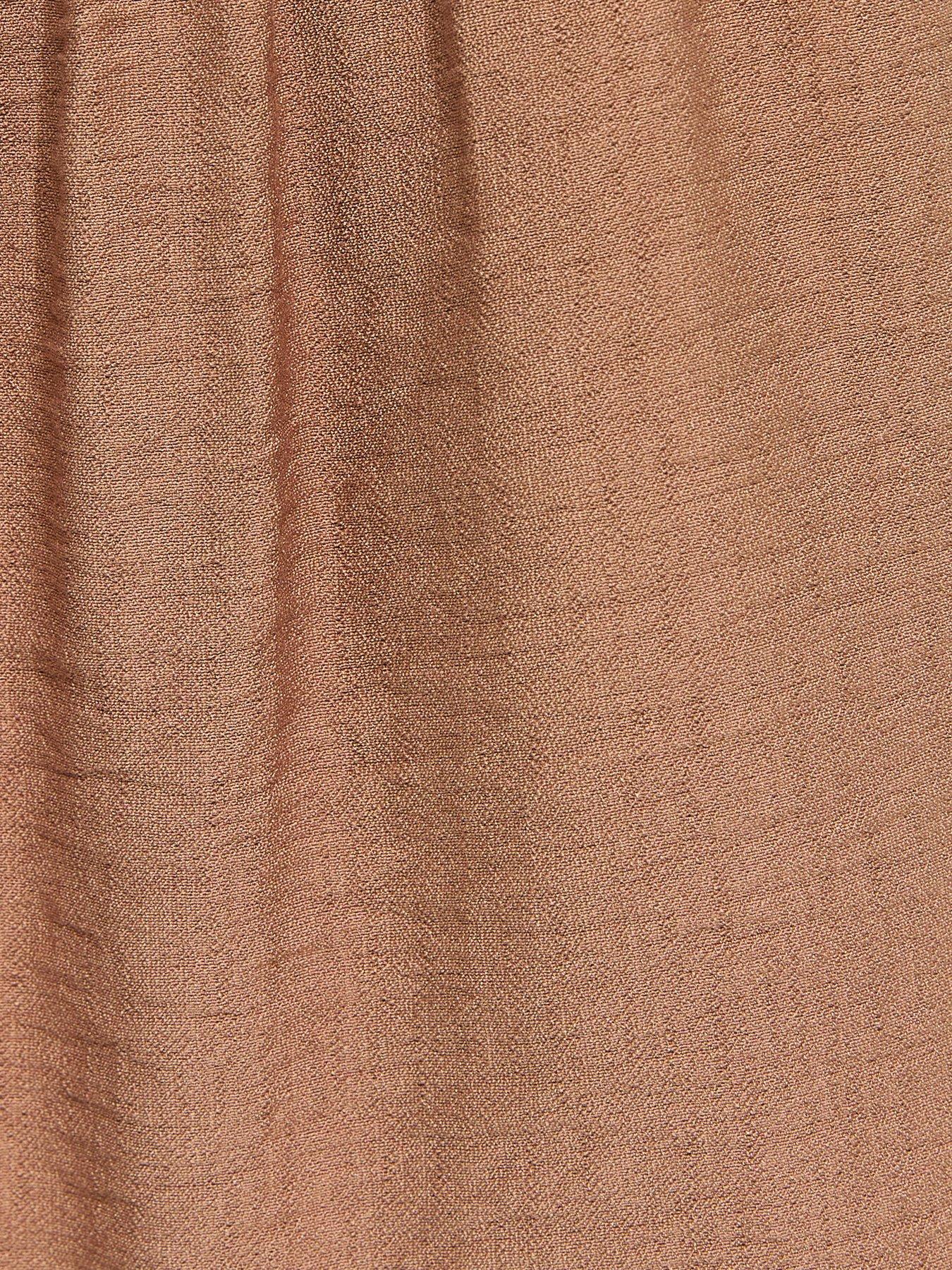 Image 5 of 5 of New Look Mink Crinkle Texture Wide Leg Co-ord Trousers - Brown