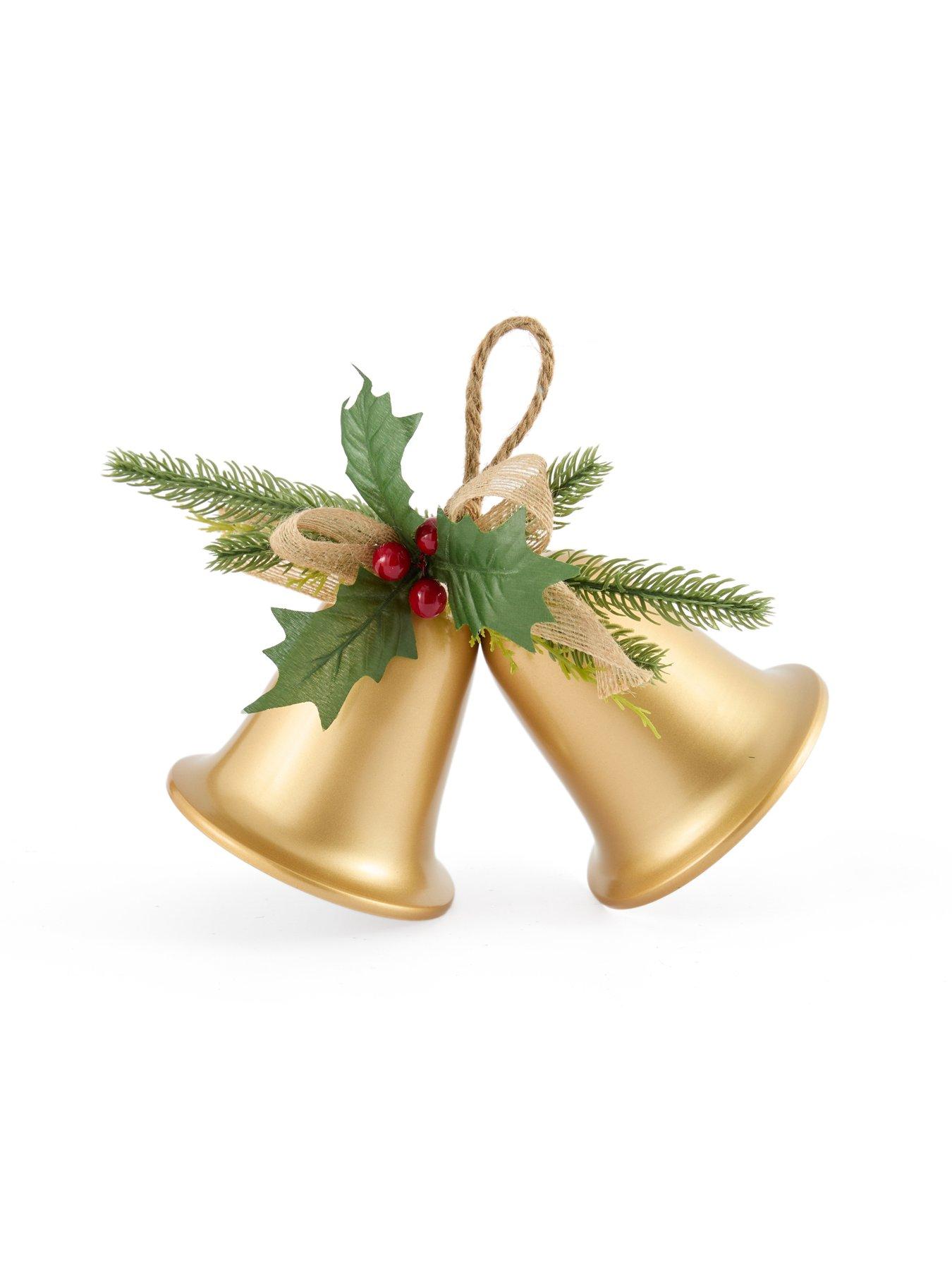 Image 2 of 7 of Festive Gold Twin Metal Bells Christmas Tree&nbsp;Decoration&nbsp;- 30cm