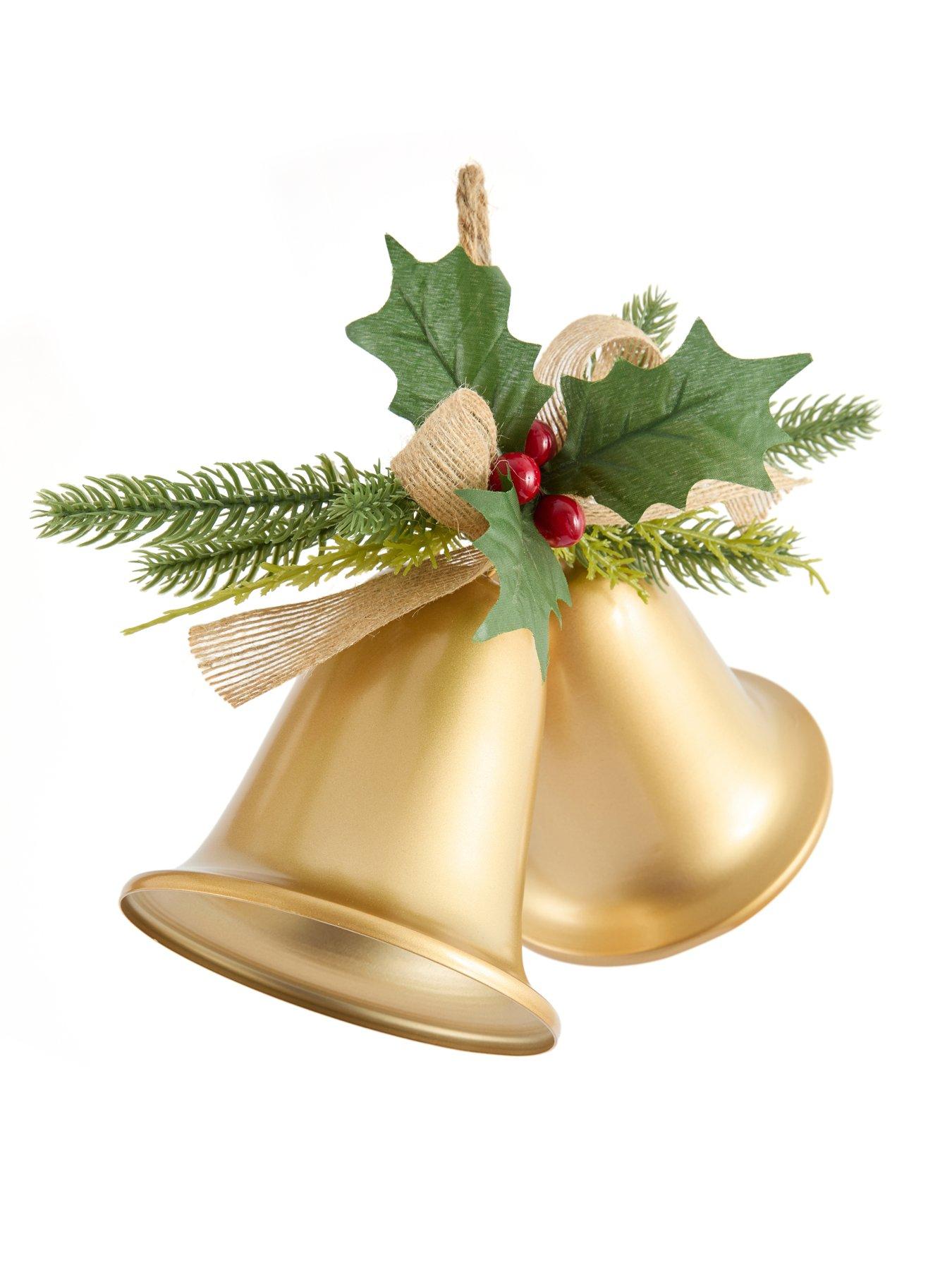 Image 4 of 7 of Festive Gold Twin Metal Bells Christmas Tree&nbsp;Decoration&nbsp;- 30cm