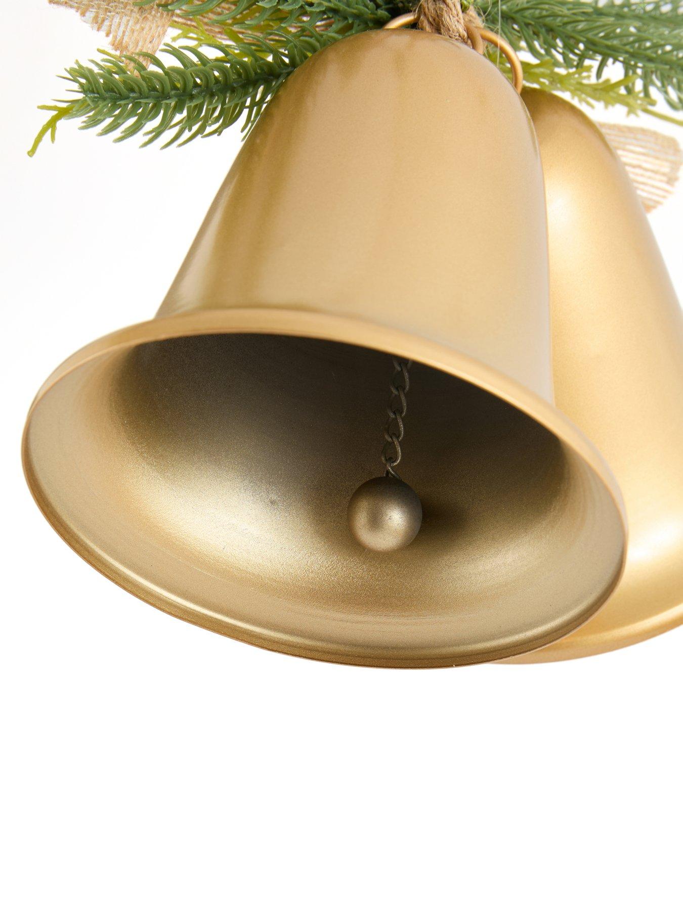 Image 7 of 7 of Festive Gold Twin Metal Bells Christmas Tree&nbsp;Decoration&nbsp;- 30cm