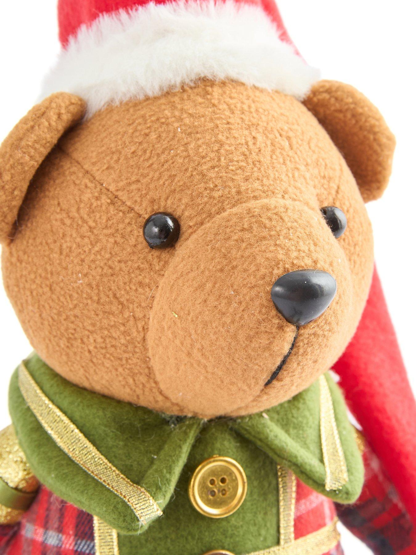 Image 4 of 5 of Festive Dangly Leg Plush Bear in Red Hat Christmas Decoration - 61cm