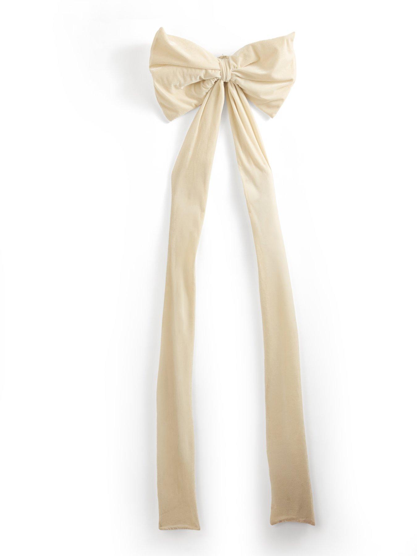 Image 2 of 6 of Festive Cream Long Tail Christmas Tree&nbsp;Bow - 180cm