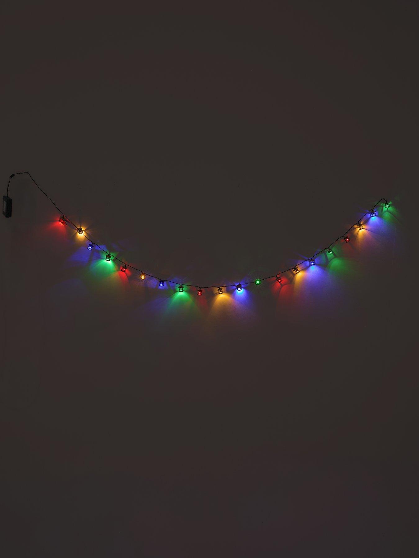Image 3 of 7 of Festive 20 Bulb Lantern Lights Battery Operated With Timer- Multi
