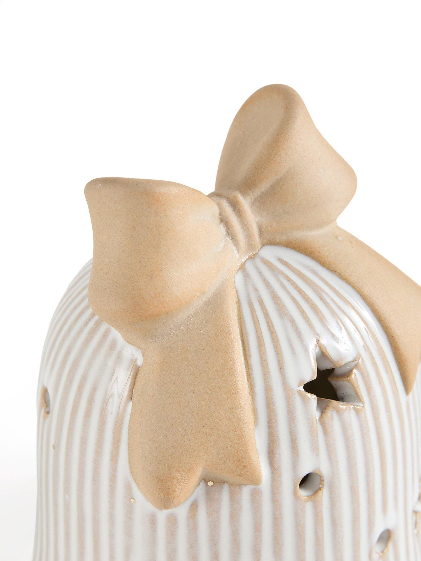 Image 6 of 7 of Festive Pack Of 2 Lit Porcelain Bells