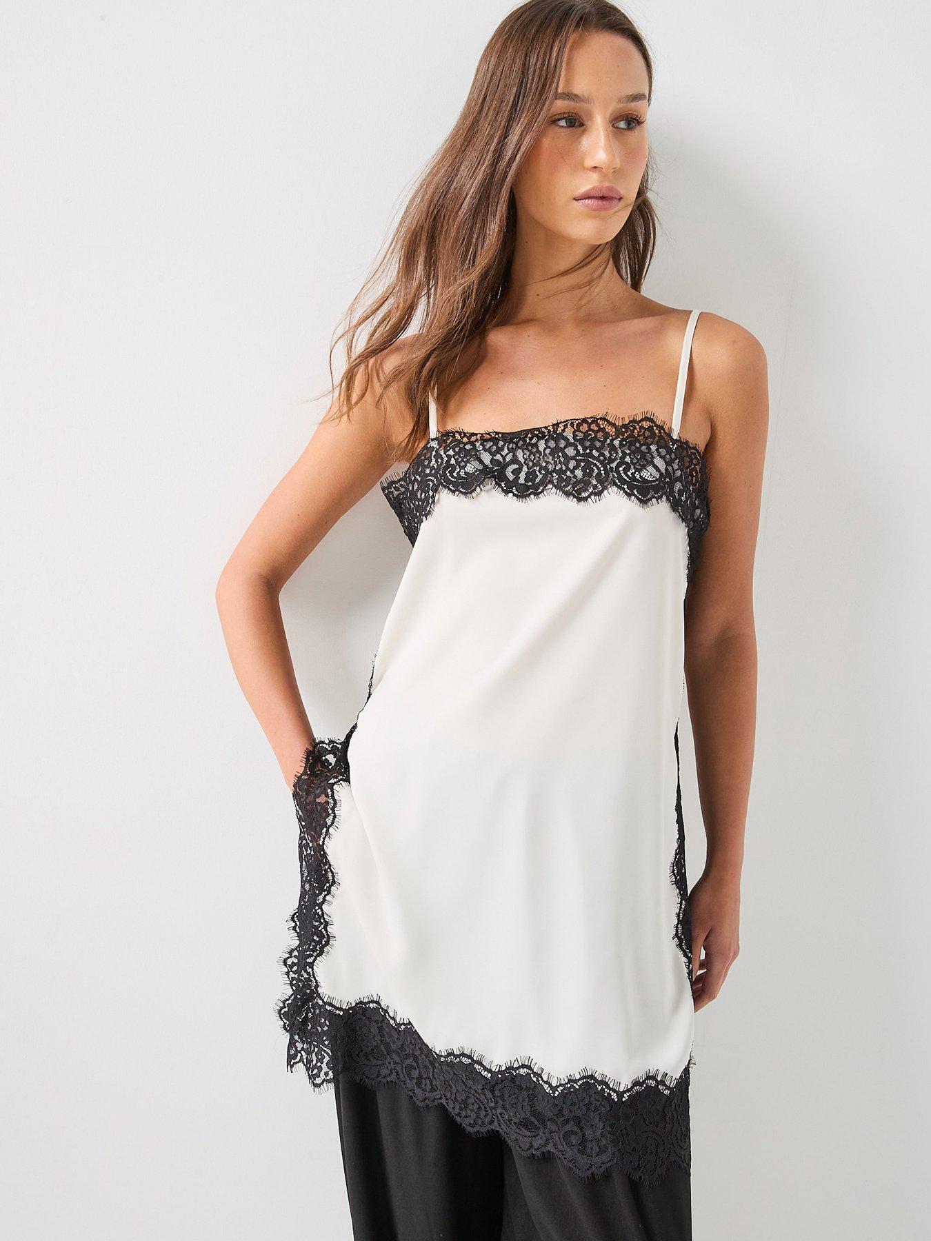 JDY Satin Lace Cami - White