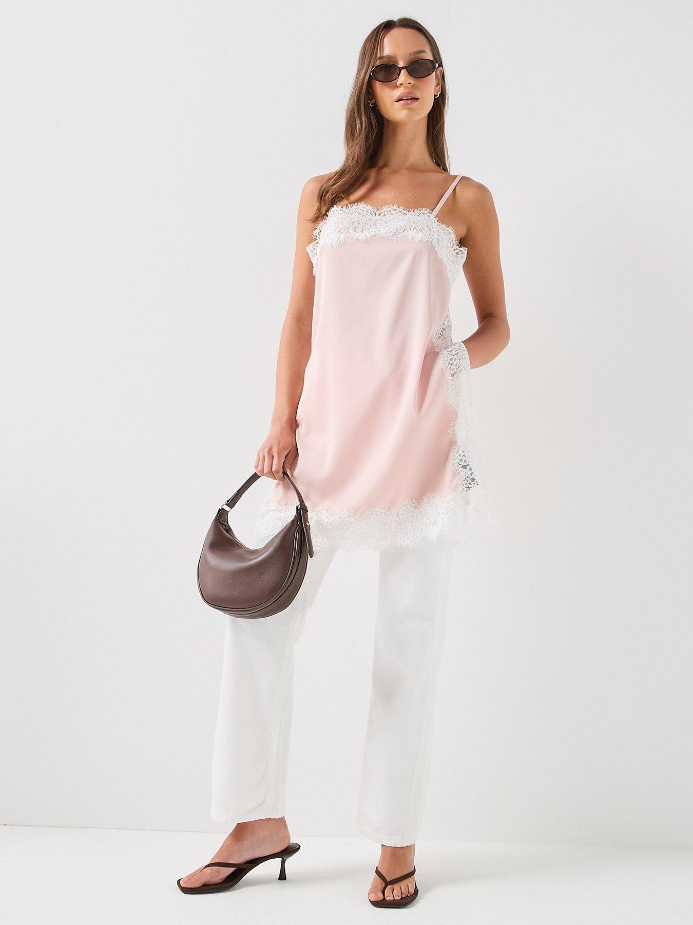 JDY Satin Lace Cami - Pink