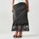 Image 1 of 5 of JDY Women's Lace Trim Midi Skirt - Black