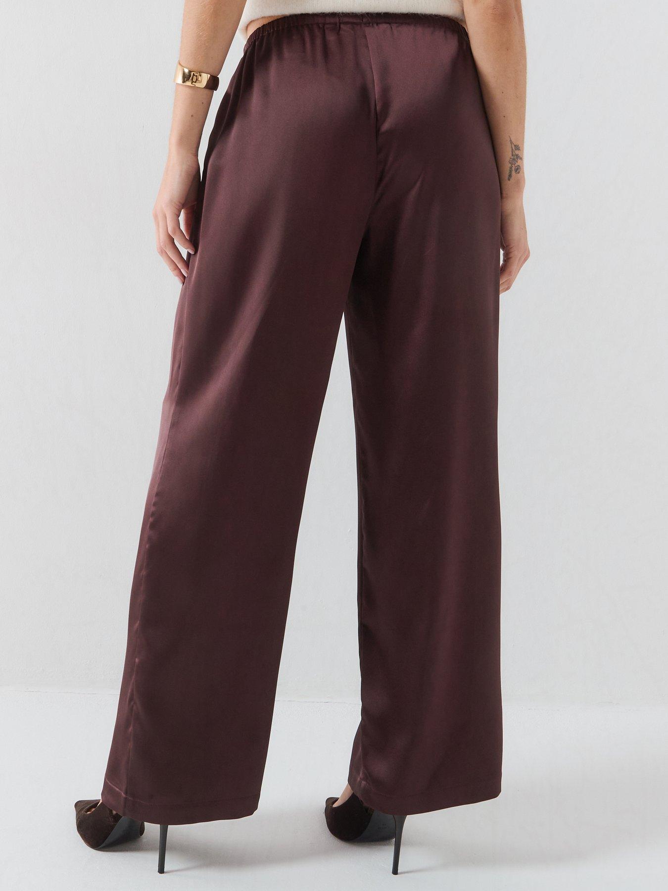 Image 2 of 5 of Only Satin Pull Up Wide Leg Trousers