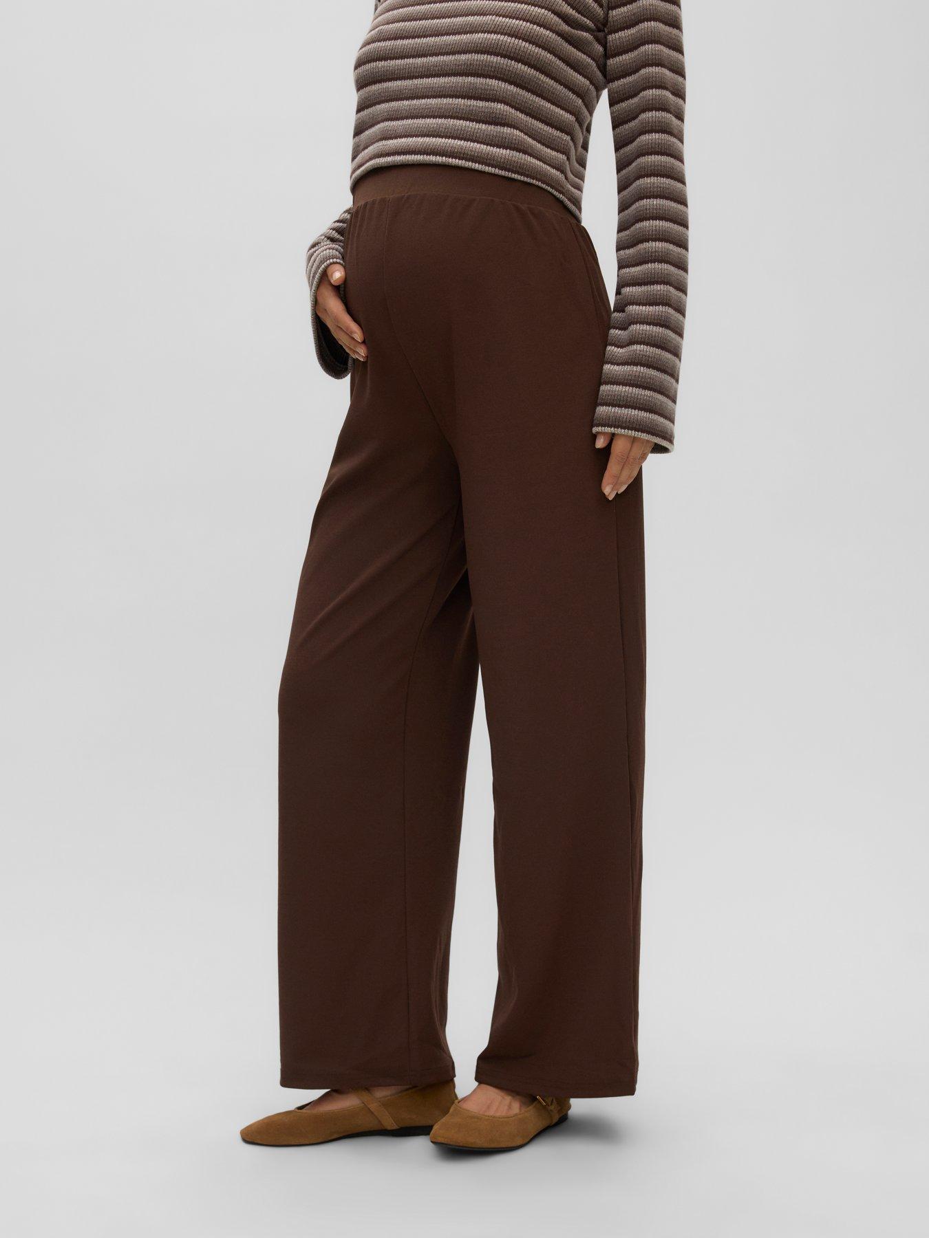 Image 1 of 4 of Mamalicious Womens Maternity Mlkaren Wide Leg Pants - Java