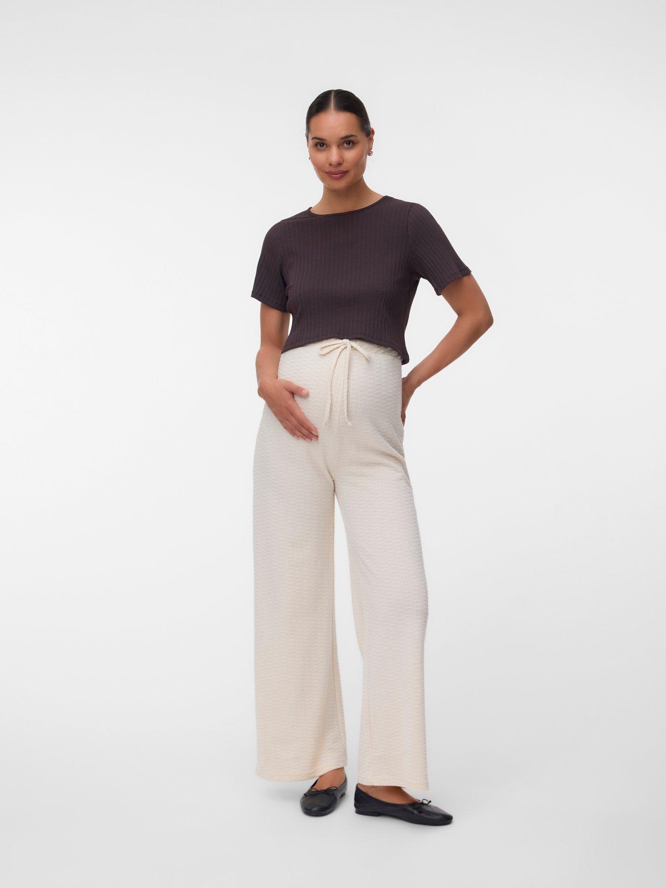 Mamalicious Mltracy Wide Jrs Pants Hw - Beige