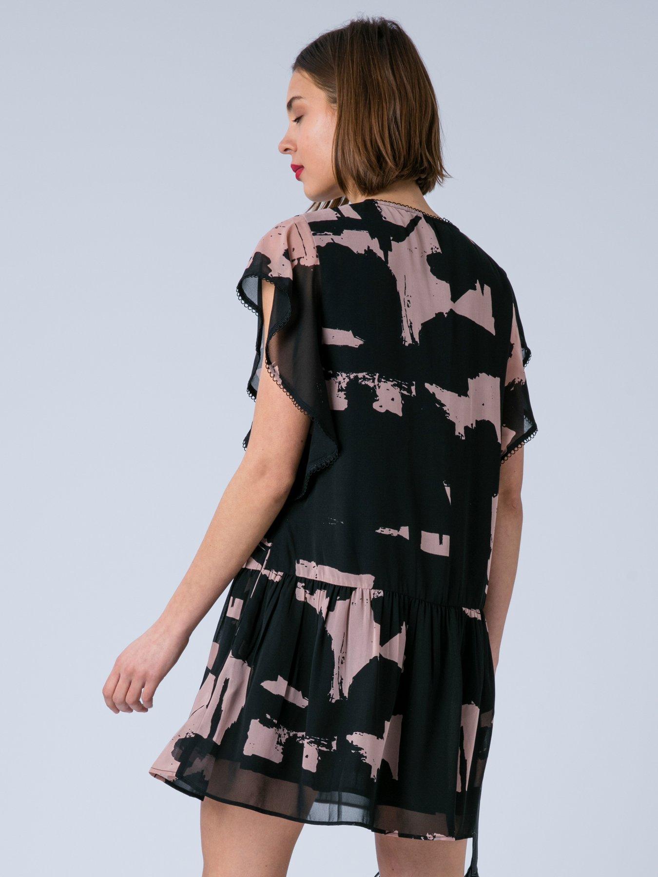 Image 2 of 7 of Religion Ara Tunic Mini dress with Ruffle sleeves