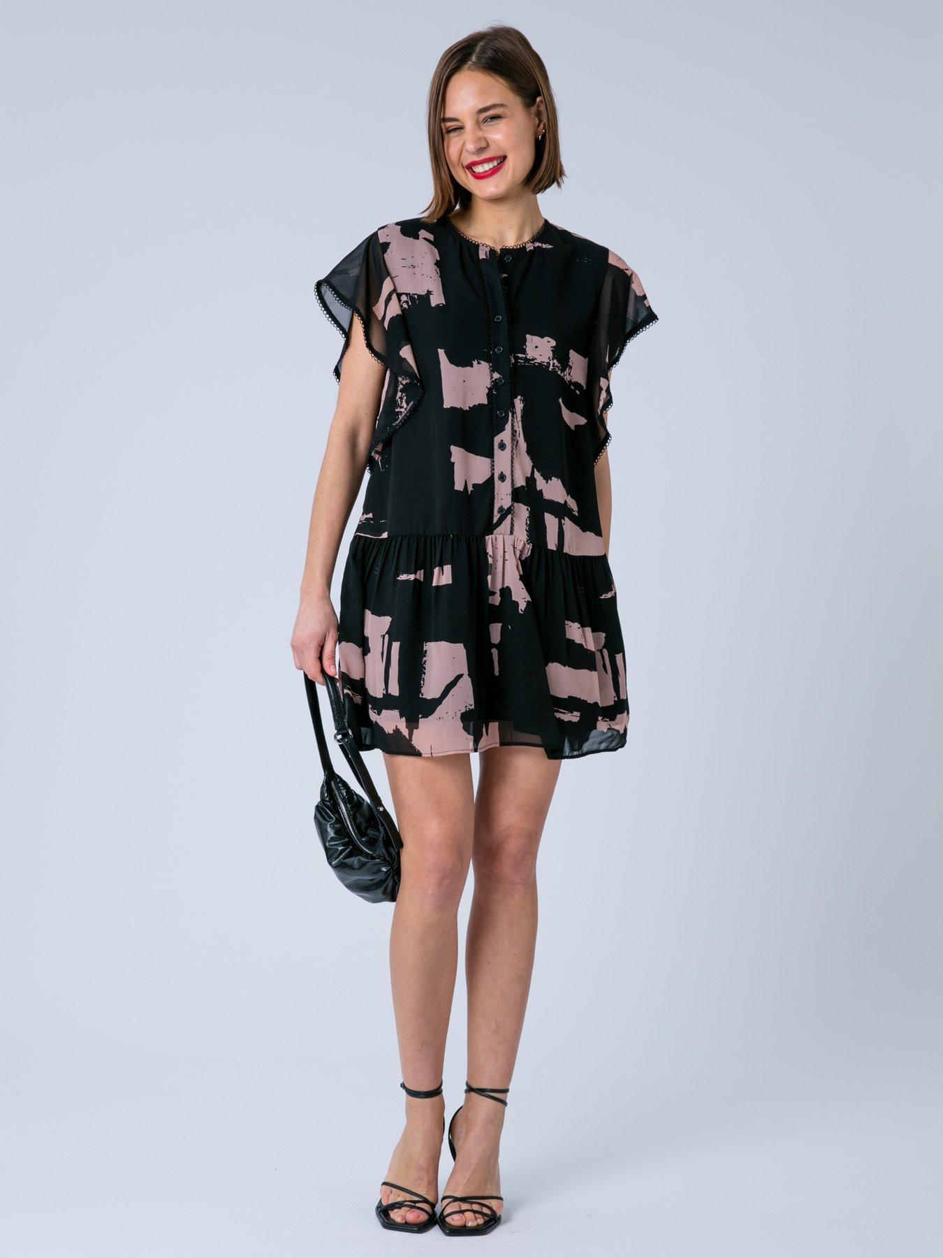 Image 4 of 7 of Religion Ara Tunic Mini dress with Ruffle sleeves