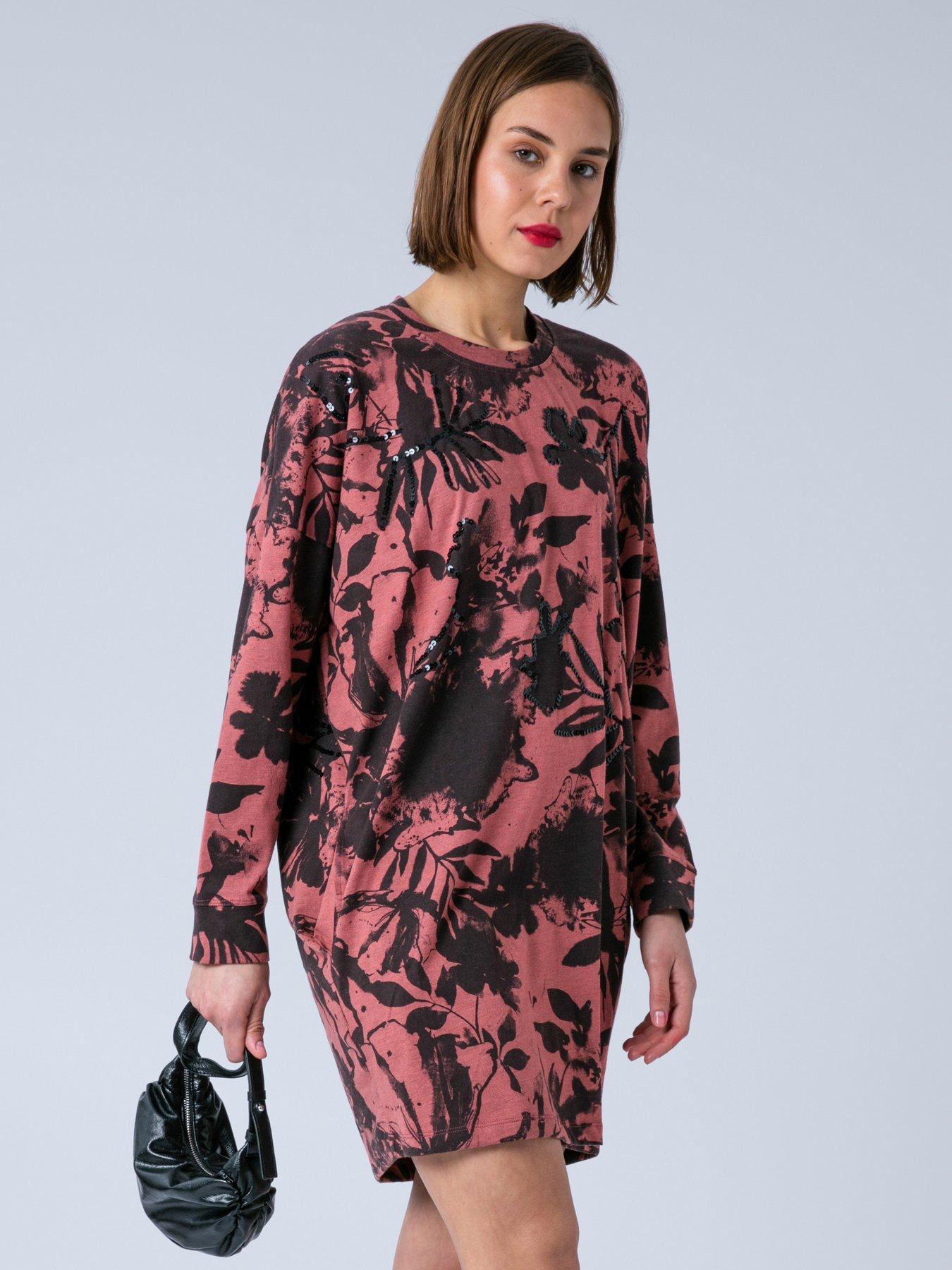 Religion Libby Long Sleeved Tunic Jersey Dress - Orange