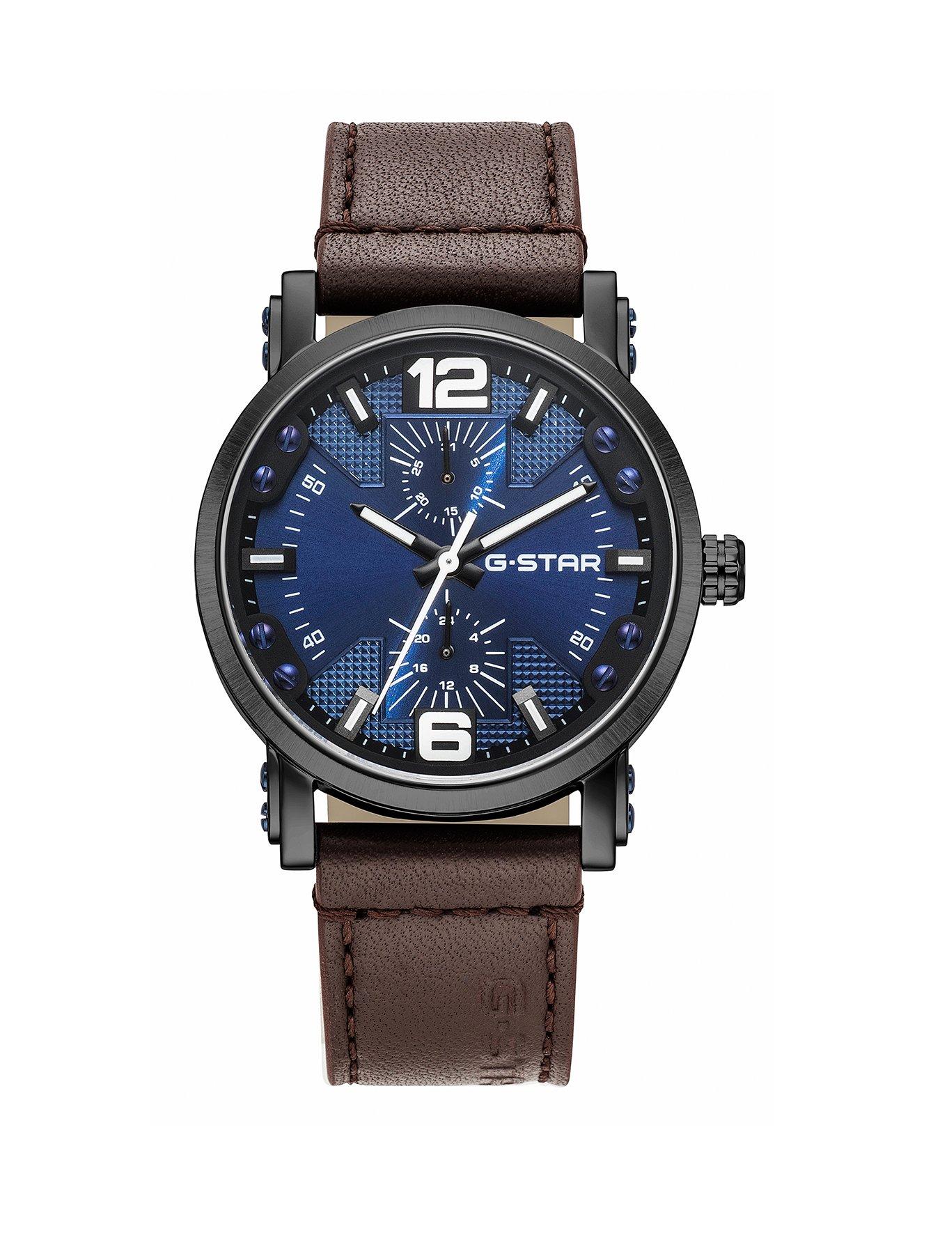 Image 1 of 5 of Gstar Rovic leather strap watch